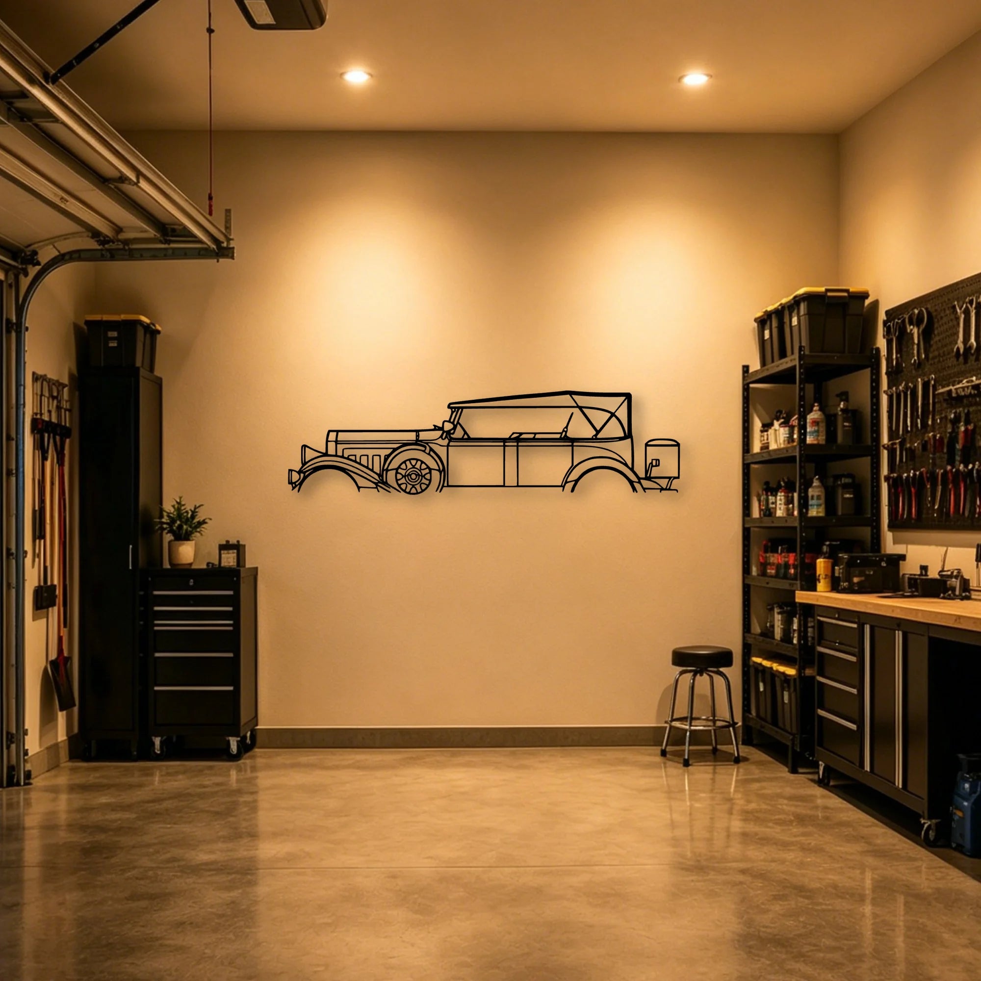 Model 43 1931 Classic Silhouette Metal Wall Art - Automotive Garage Decor