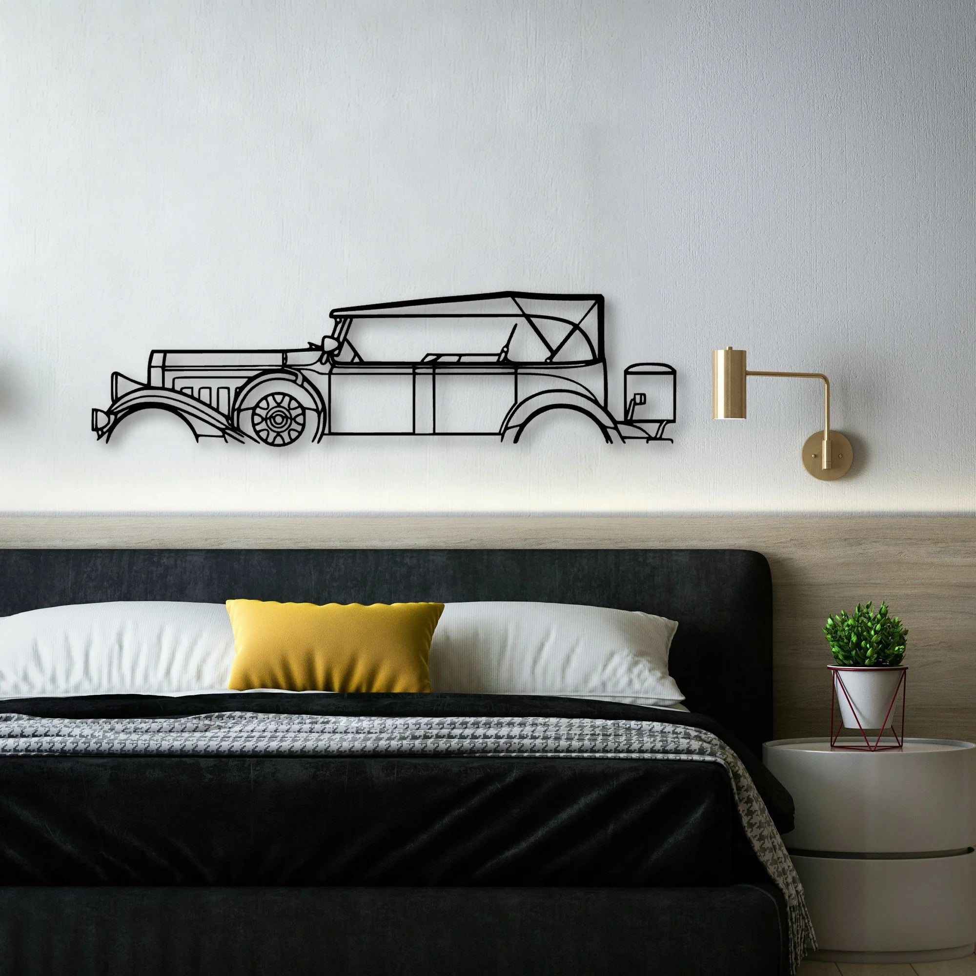 Model 43 1931 Classic Silhouette Metal Wall Art - Automotive Garage Decor