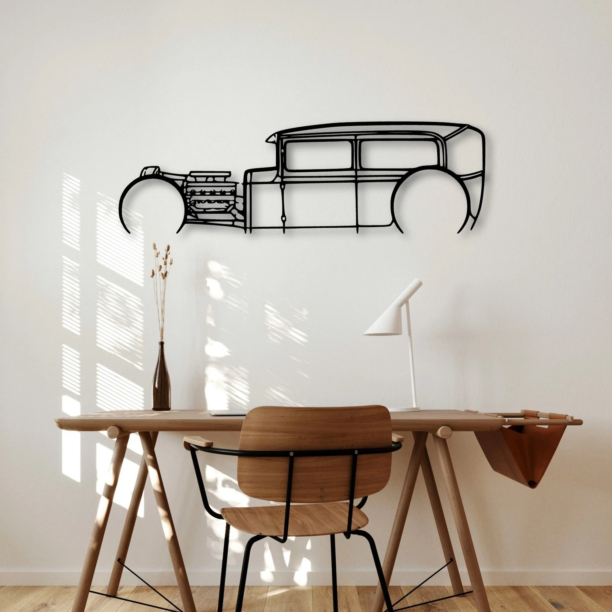 Model A Classic Silhouette Metal Wall Art - Automotive Garage Decor