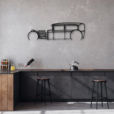 Model A Classic Silhouette Metal Wall Art - Automotive Garage Decor