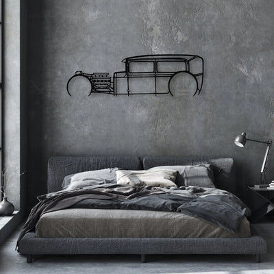 Model A Classic Silhouette Metal Wall Art - Automotive Garage Decor
