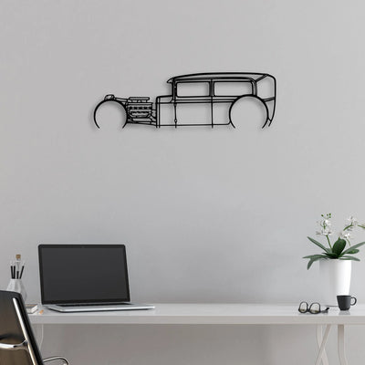 Model A Classic Silhouette Metal Wall Art - Automotive Garage Decor
