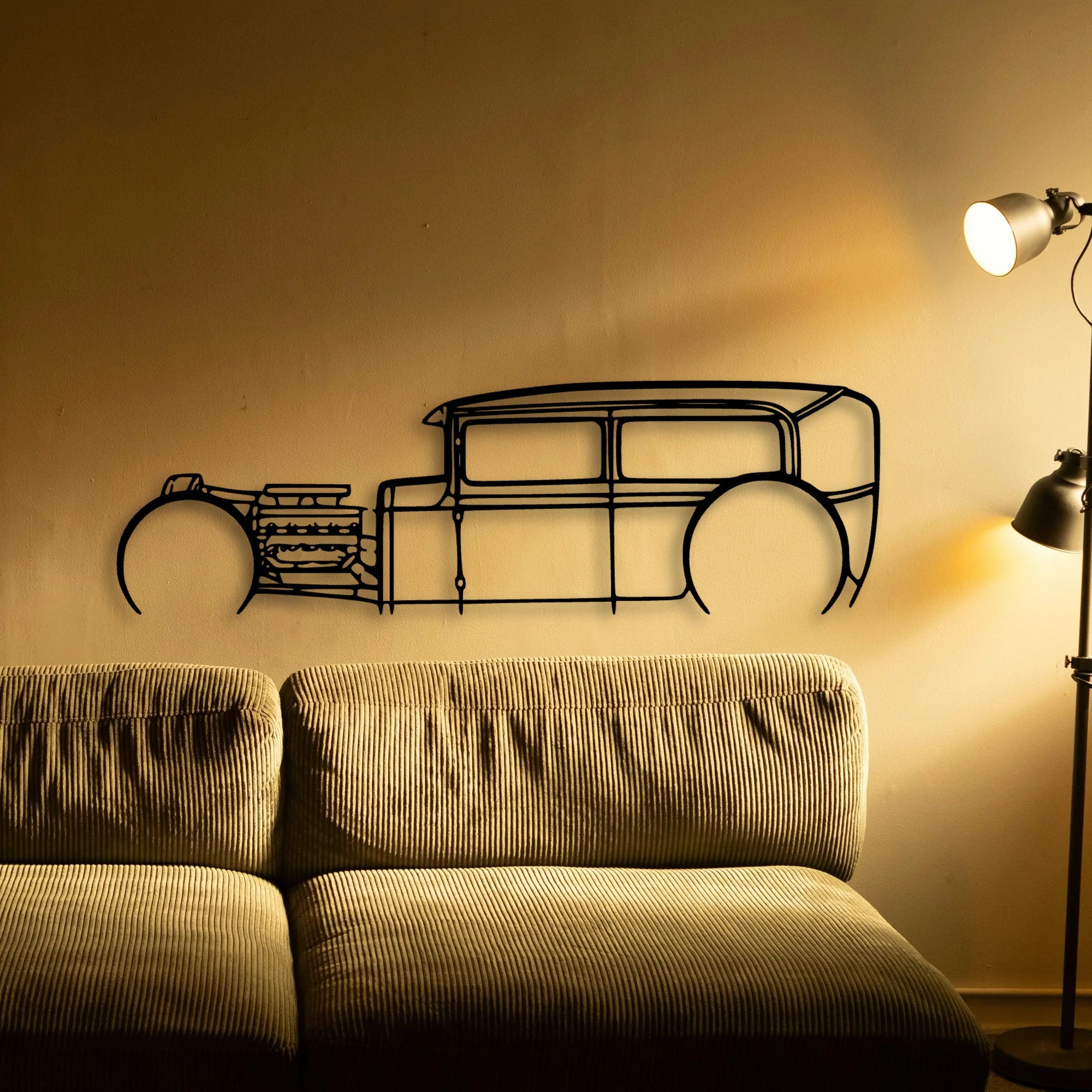 Model A Classic Silhouette Metal Wall Art - Automotive Garage Decor