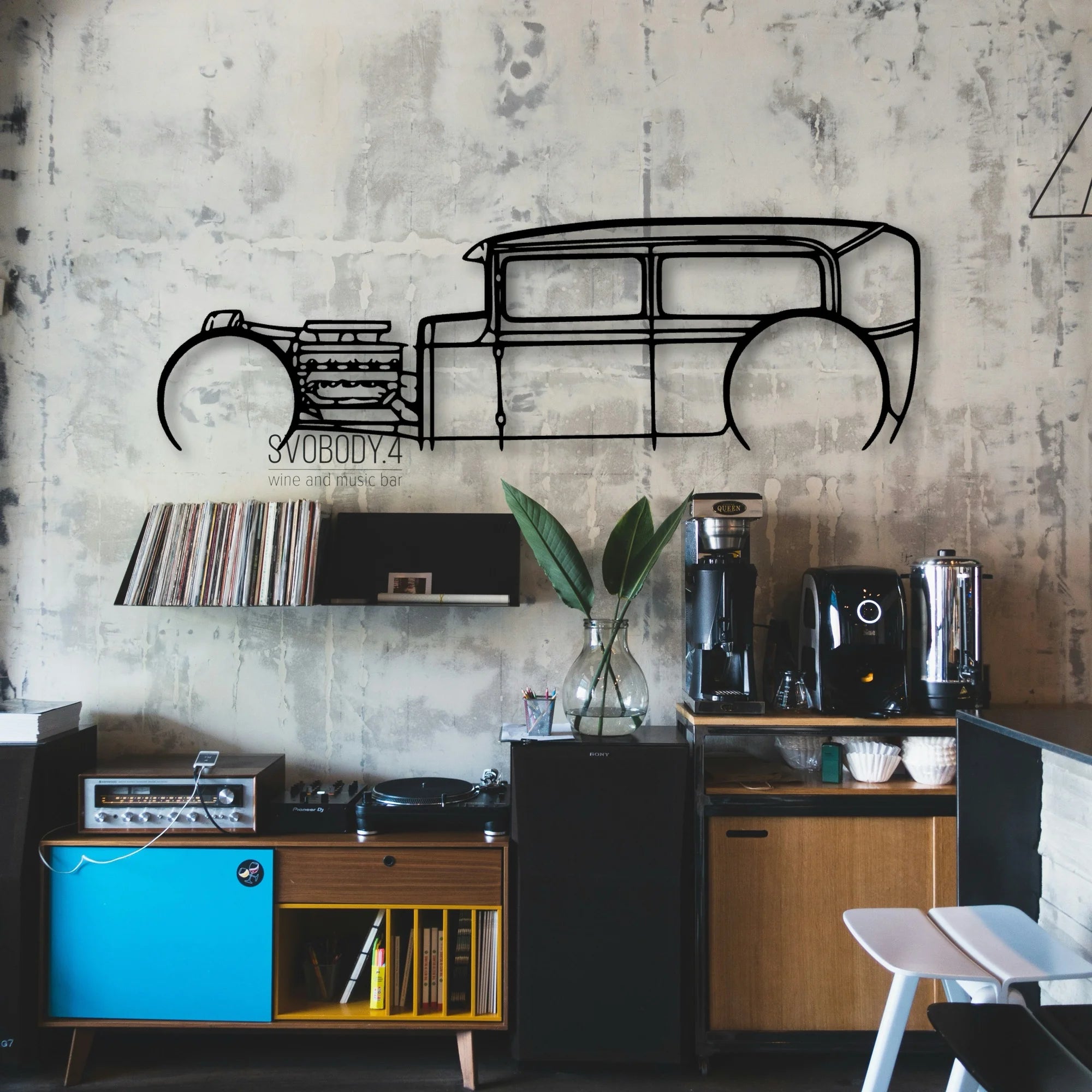 Model A Classic Silhouette Metal Wall Art - Automotive Garage Decor