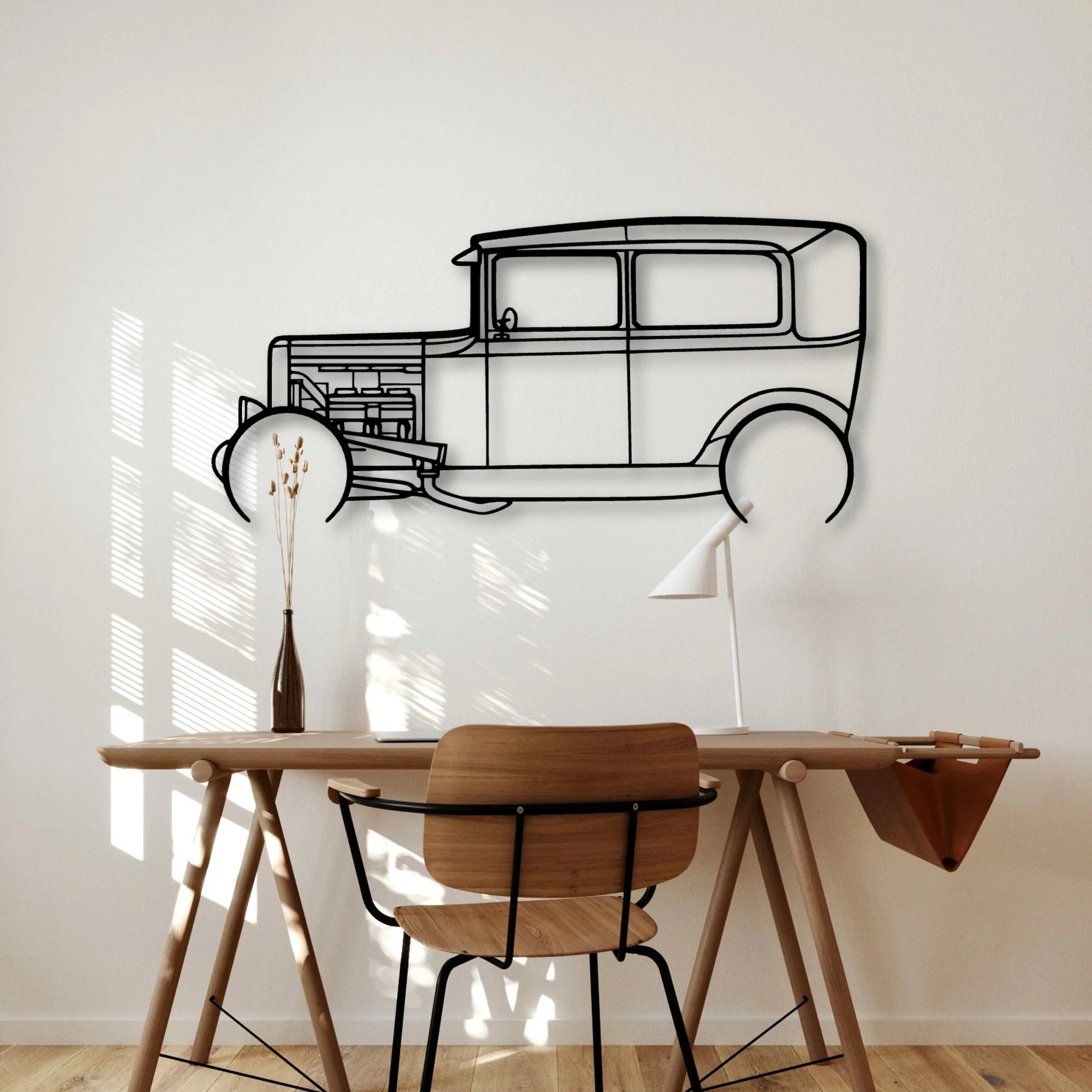 Model A 1931 Classic Silhouette Metal Wall Art - Automotive Garage Decor