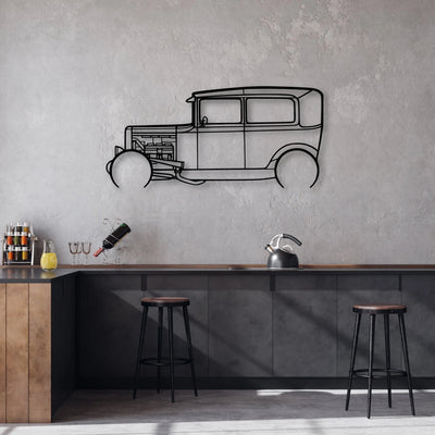 Model A 1931 Classic Silhouette Metal Wall Art - Automotive Garage Decor