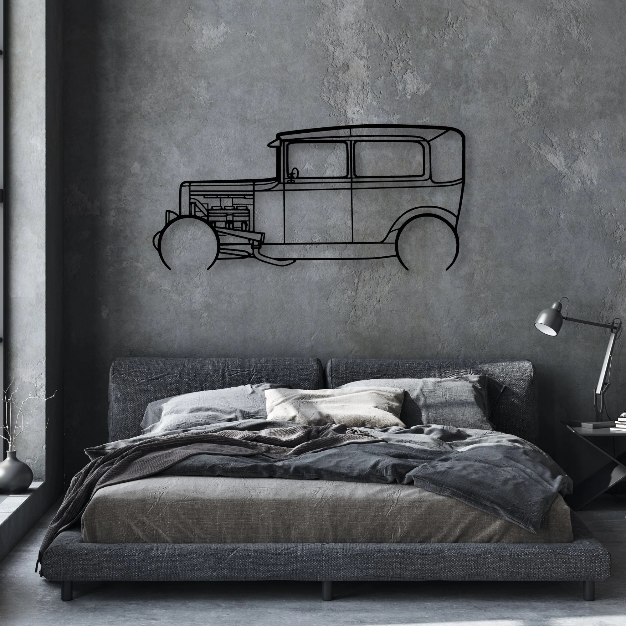 Model A 1931 Classic Silhouette Metal Wall Art - Automotive Garage Decor