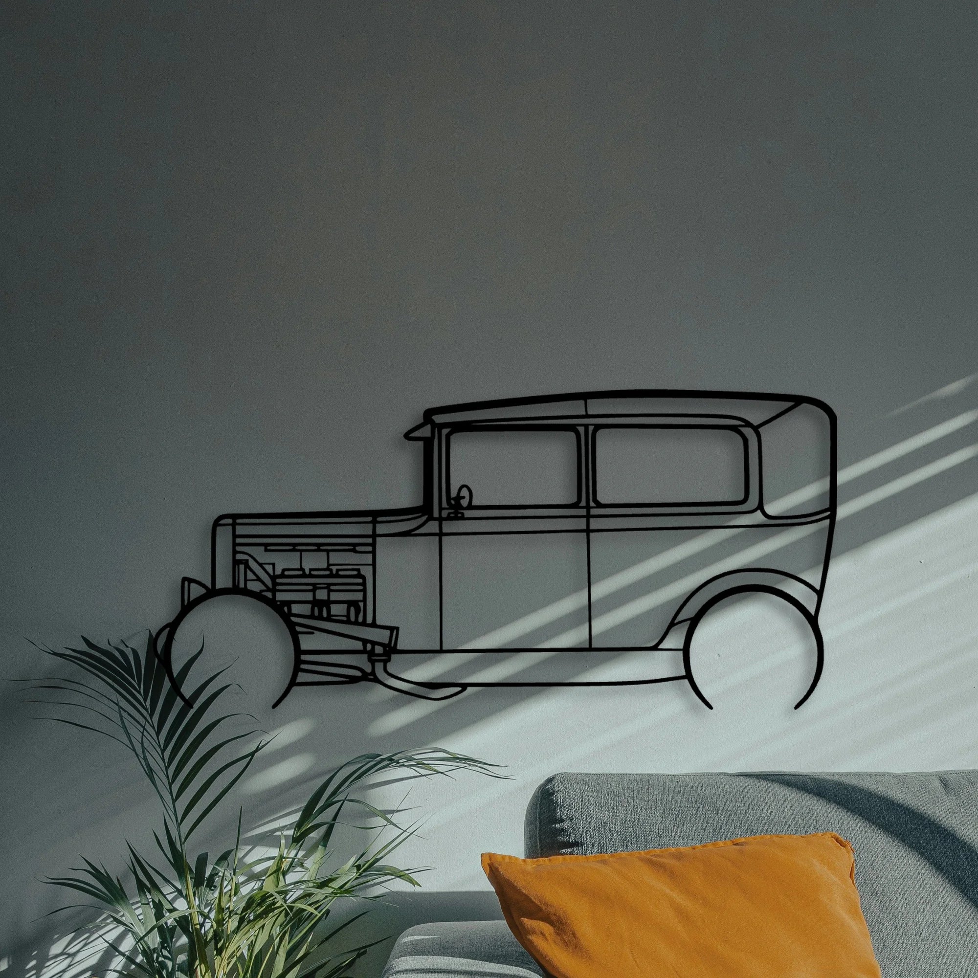 Model A 1931 Classic Silhouette Metal Wall Art - Automotive Garage Decor