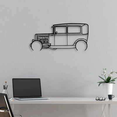 Model A 1931 Classic Silhouette Metal Wall Art - Automotive Garage Decor