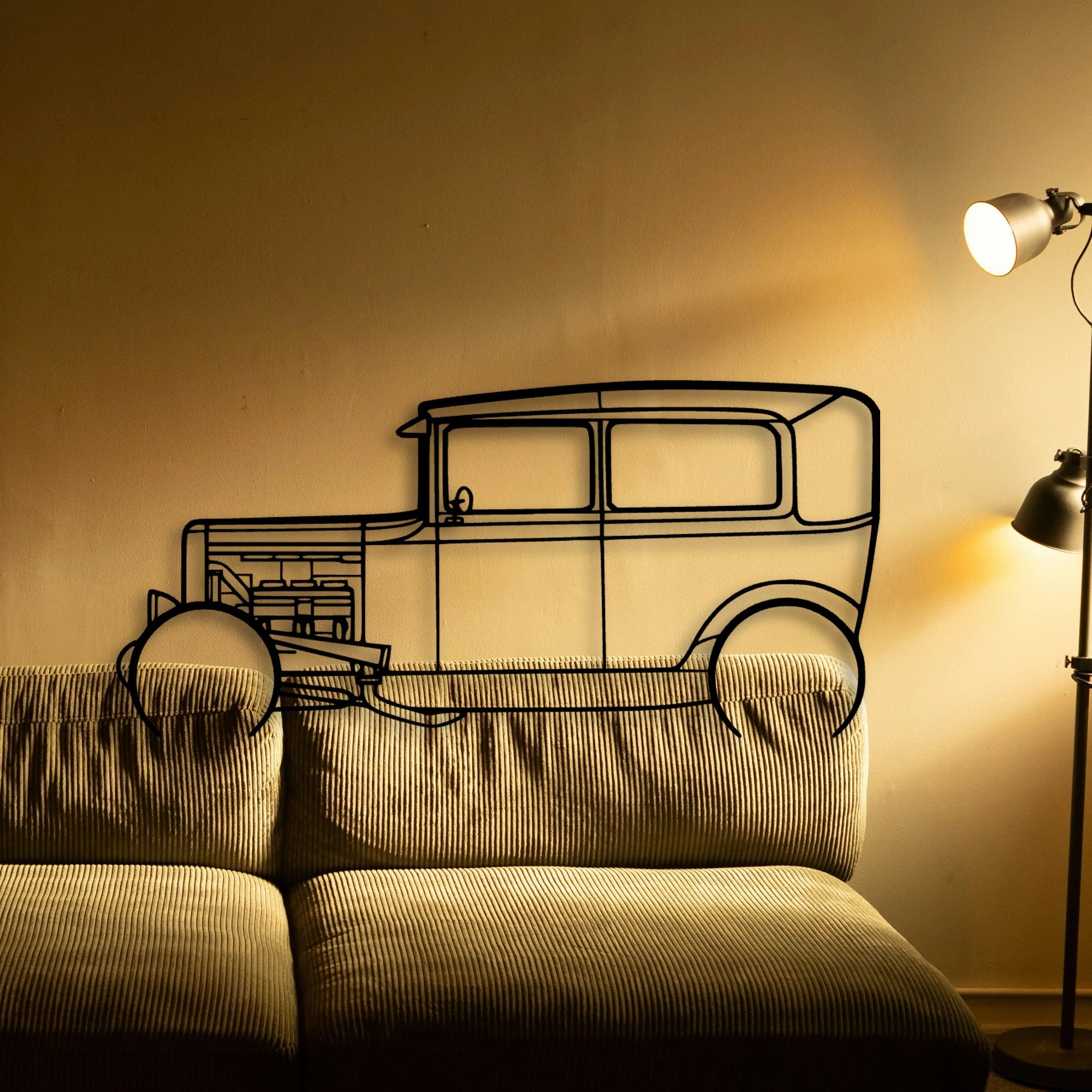 Model A 1931 Classic Silhouette Metal Wall Art - Automotive Garage Decor