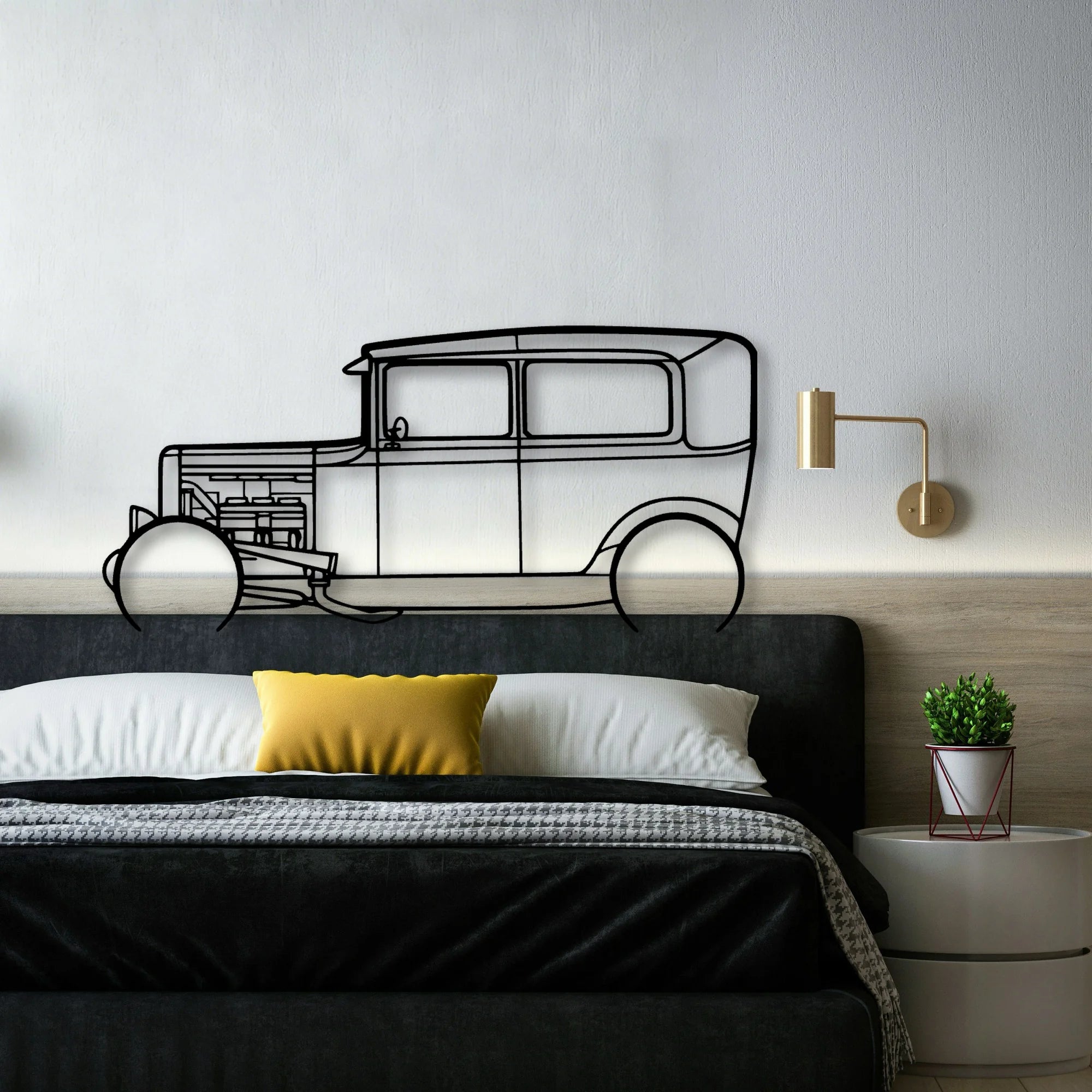 Model A 1931 Classic Silhouette Metal Wall Art - Automotive Garage Decor
