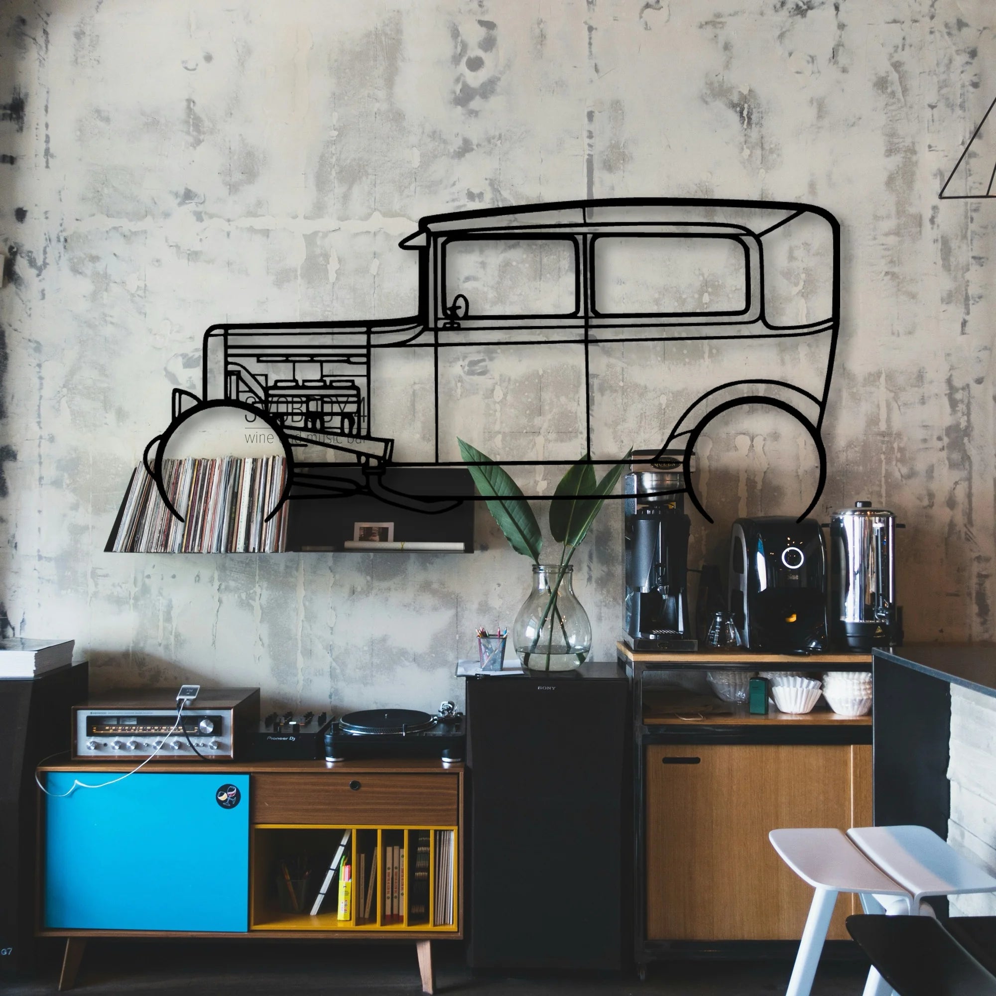 Model A 1931 Classic Silhouette Metal Wall Art - Automotive Garage Decor