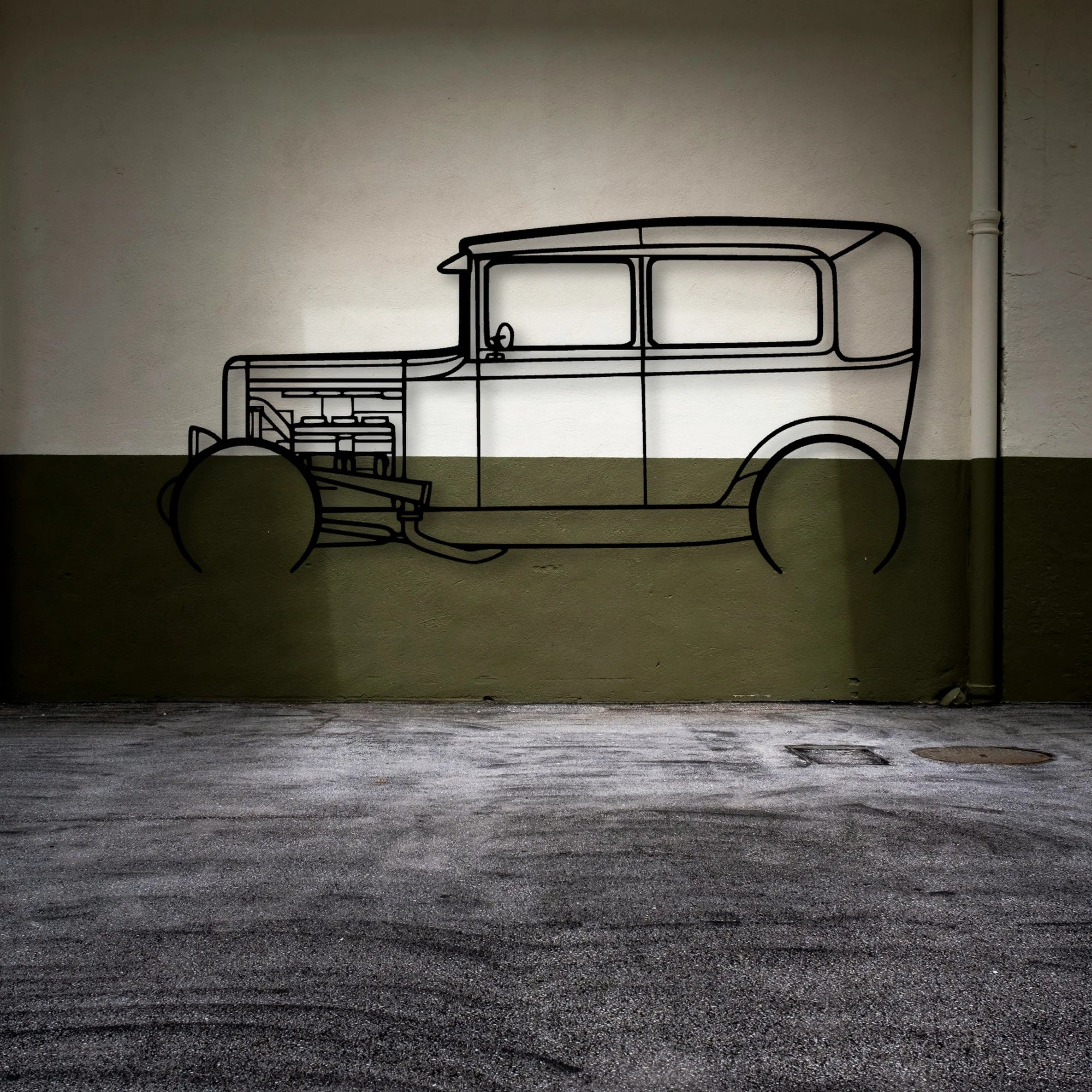 Model A 1931 Classic Silhouette Metal Wall Art - Automotive Garage Decor