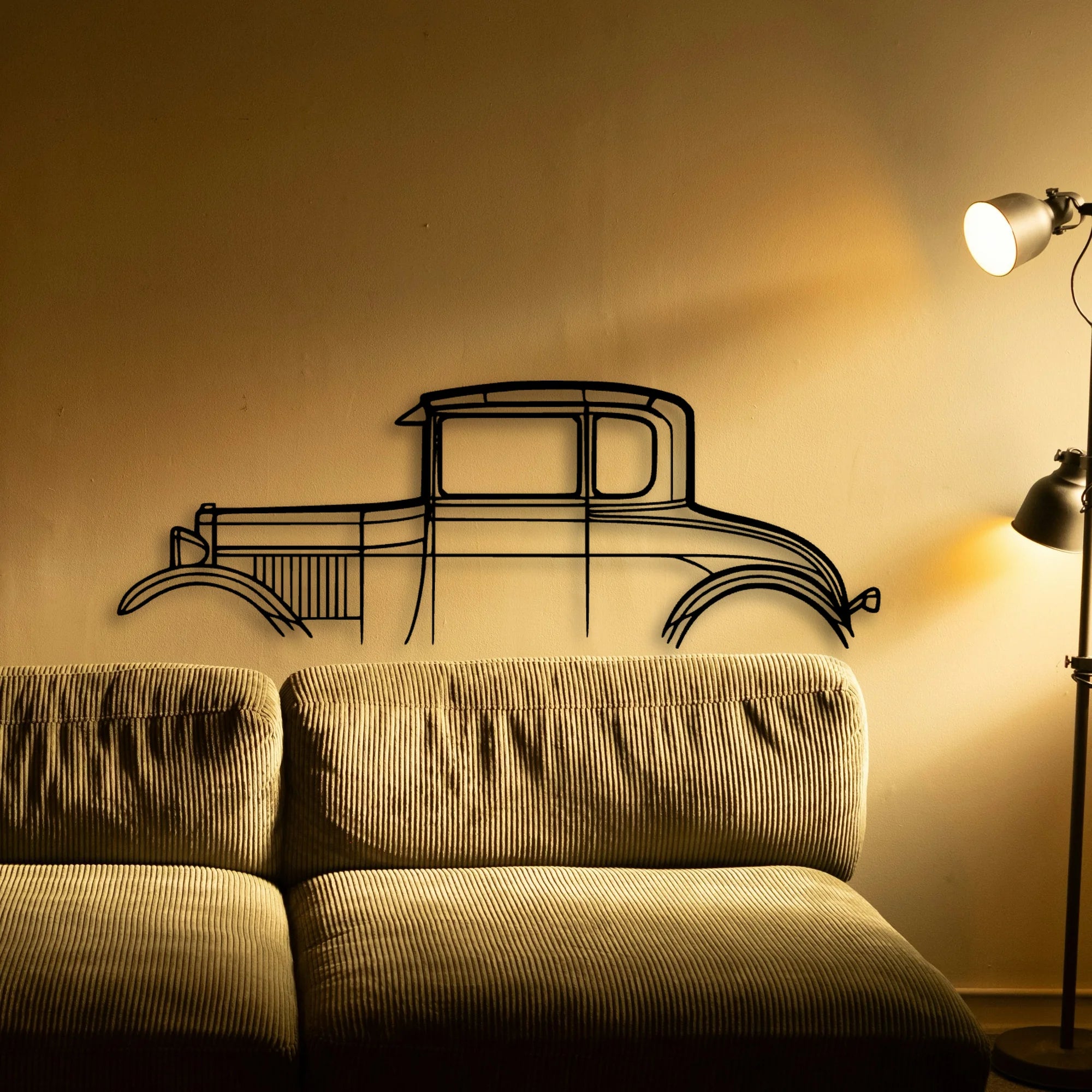 Model A Special Coupe 1928 Classic Silhouette Metal Wall Art - Automotive Garage Decor