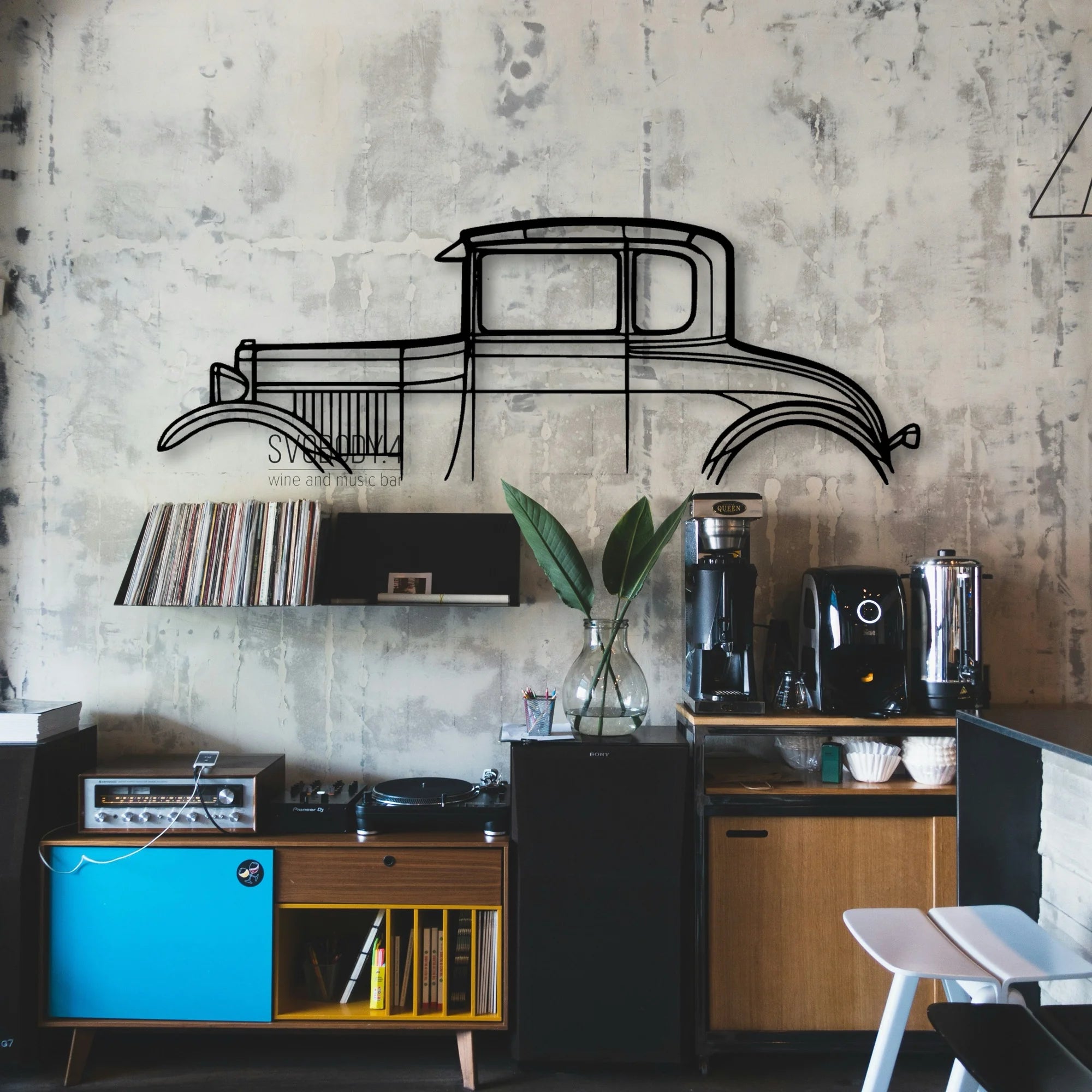 Model A Special Coupe 1928 Classic Silhouette Metal Wall Art - Automotive Garage Decor