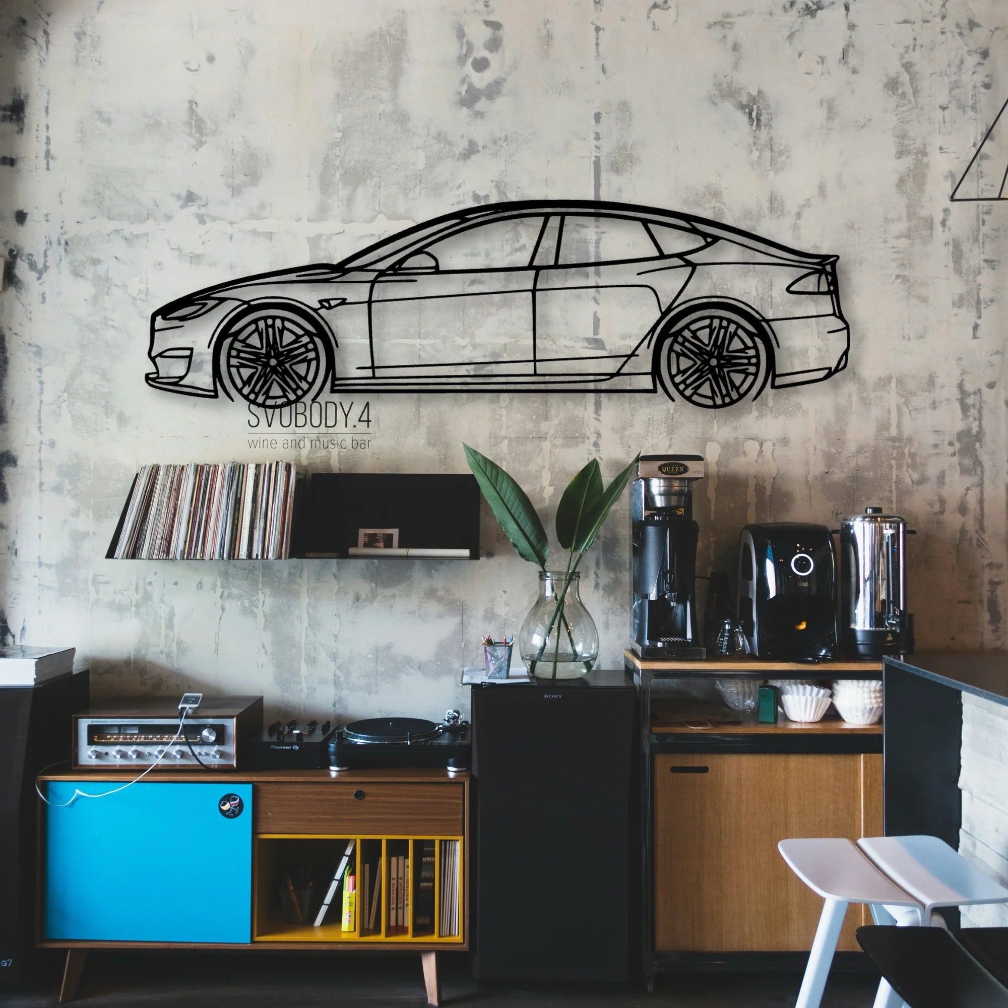 Model S Plaid 2022 Classic Silhouette Metal Wall Art - Automotive Garage Decor