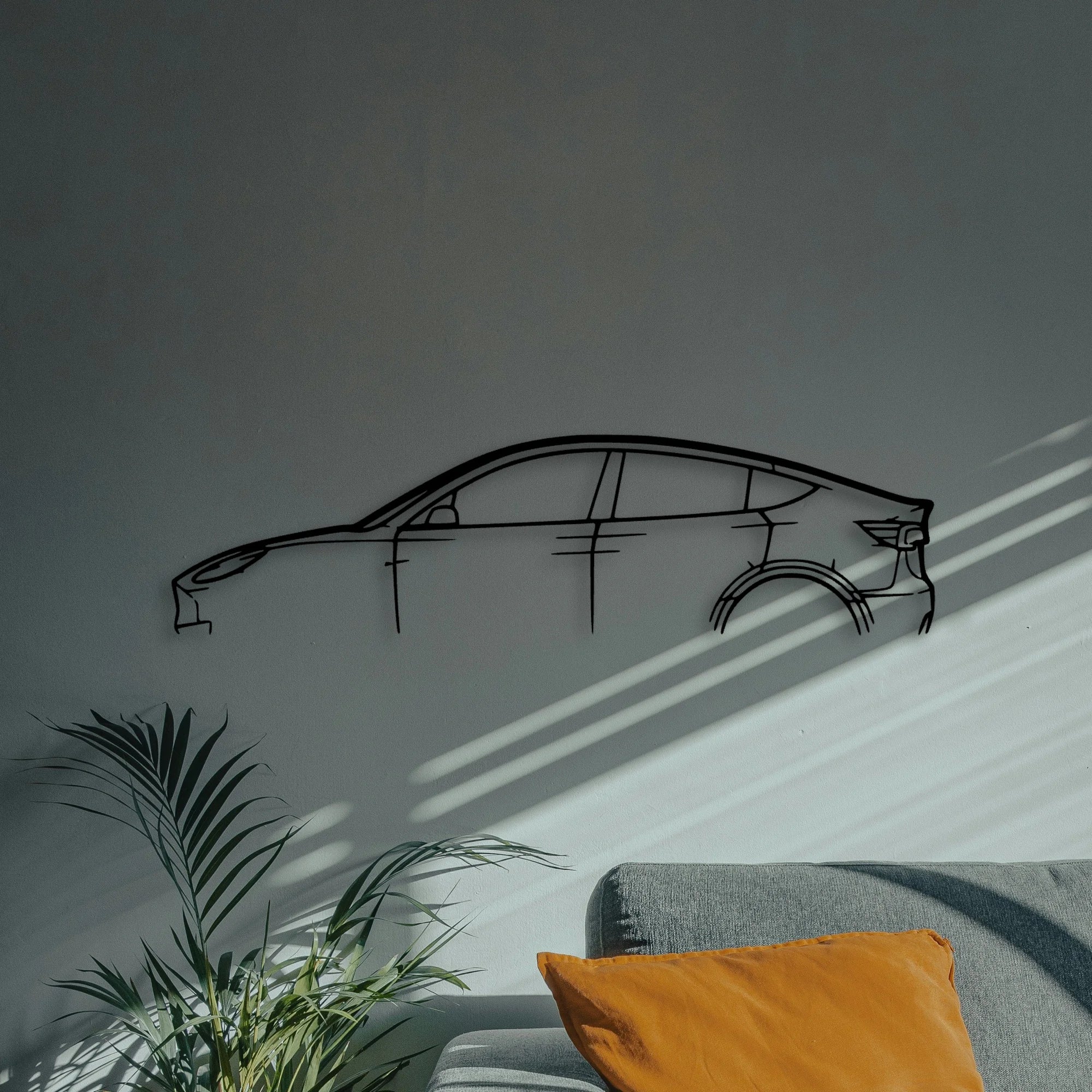 Model Y Classic Silhouette Metal Wall Art - Automotive Garage Decor