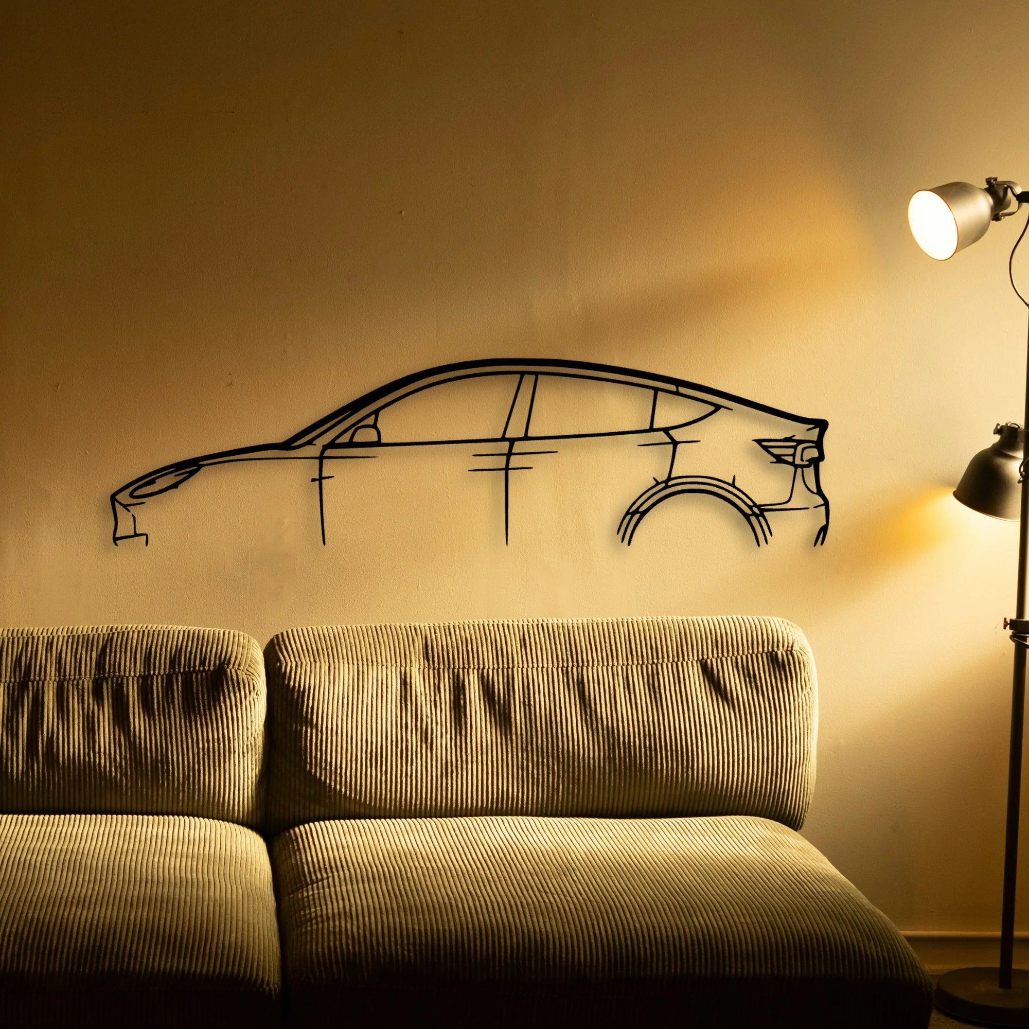 Model Y Classic Silhouette Metal Wall Art - Automotive Garage Decor
