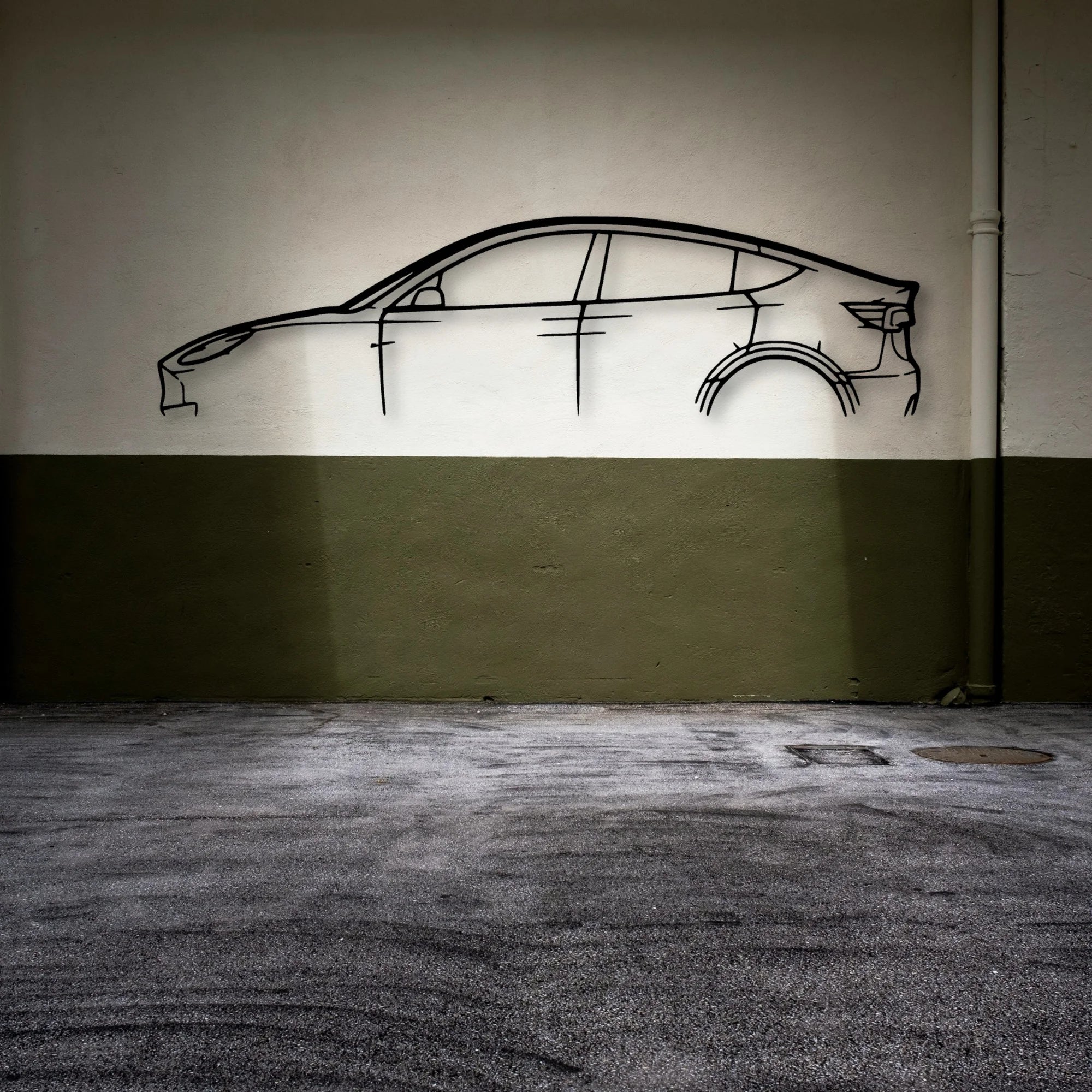 Model Y Classic Silhouette Metal Wall Art - Automotive Garage Decor