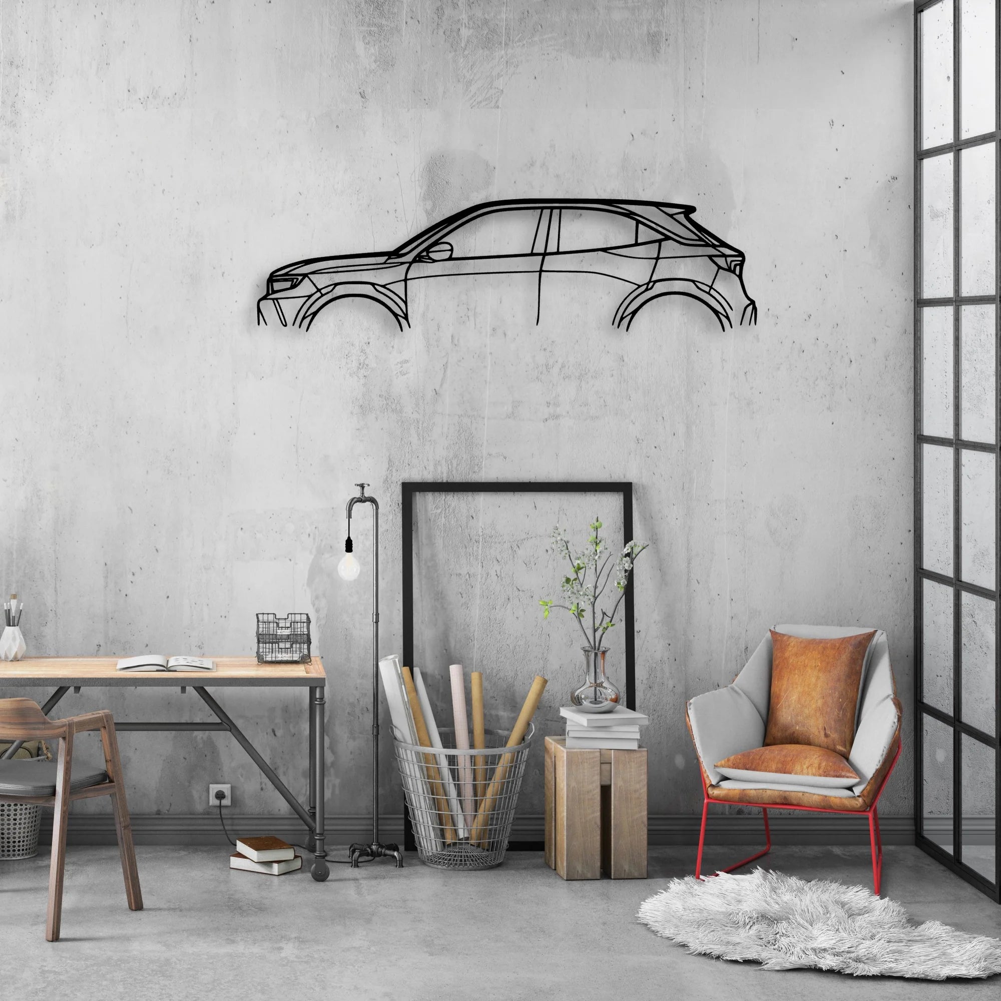 Mokka 2022 Classic Silhouette Metal Wall Art - Automotive Garage Decor