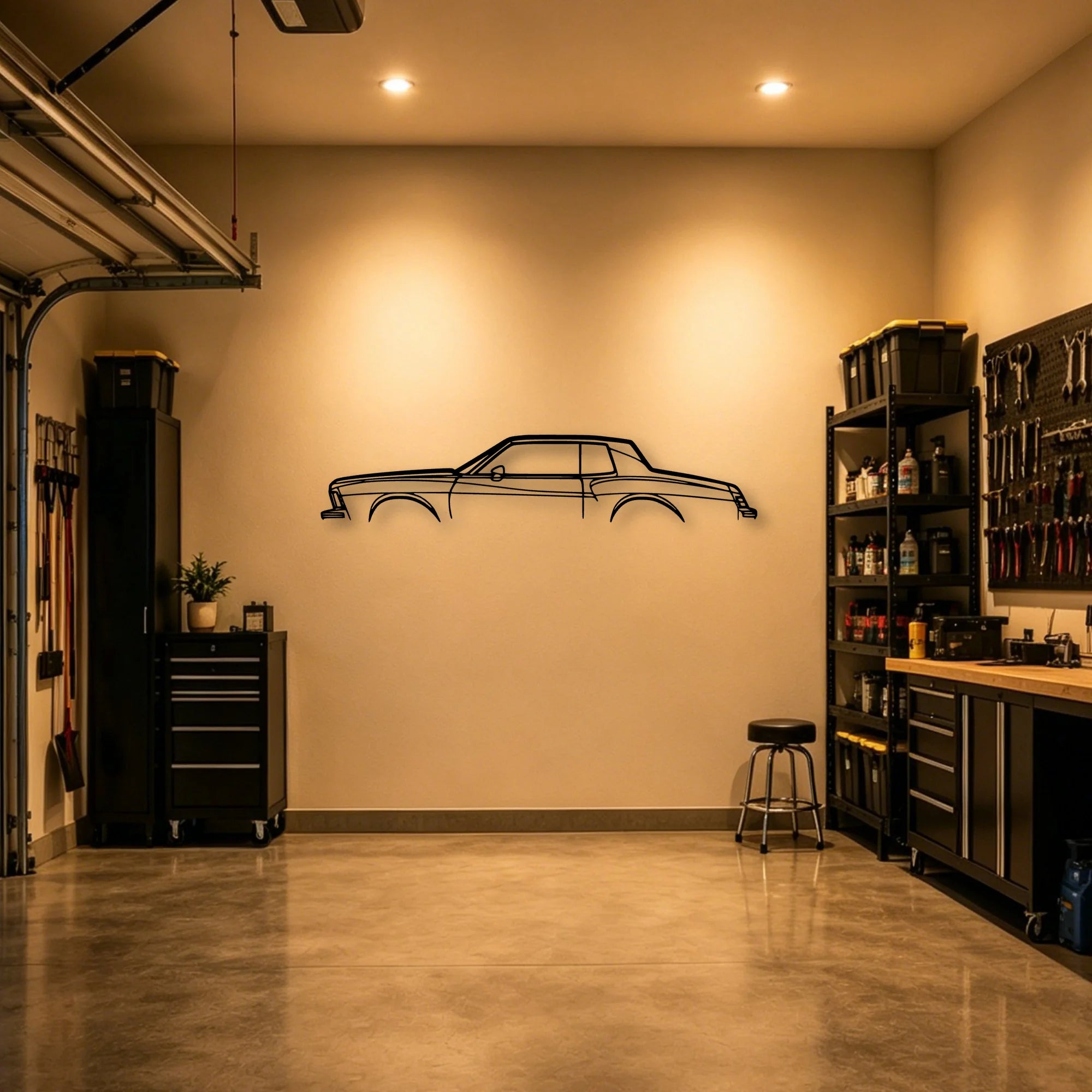 Monte Carlo 1979 Classic Silhouette Metal Wall Art - Automotive Garage Decor
