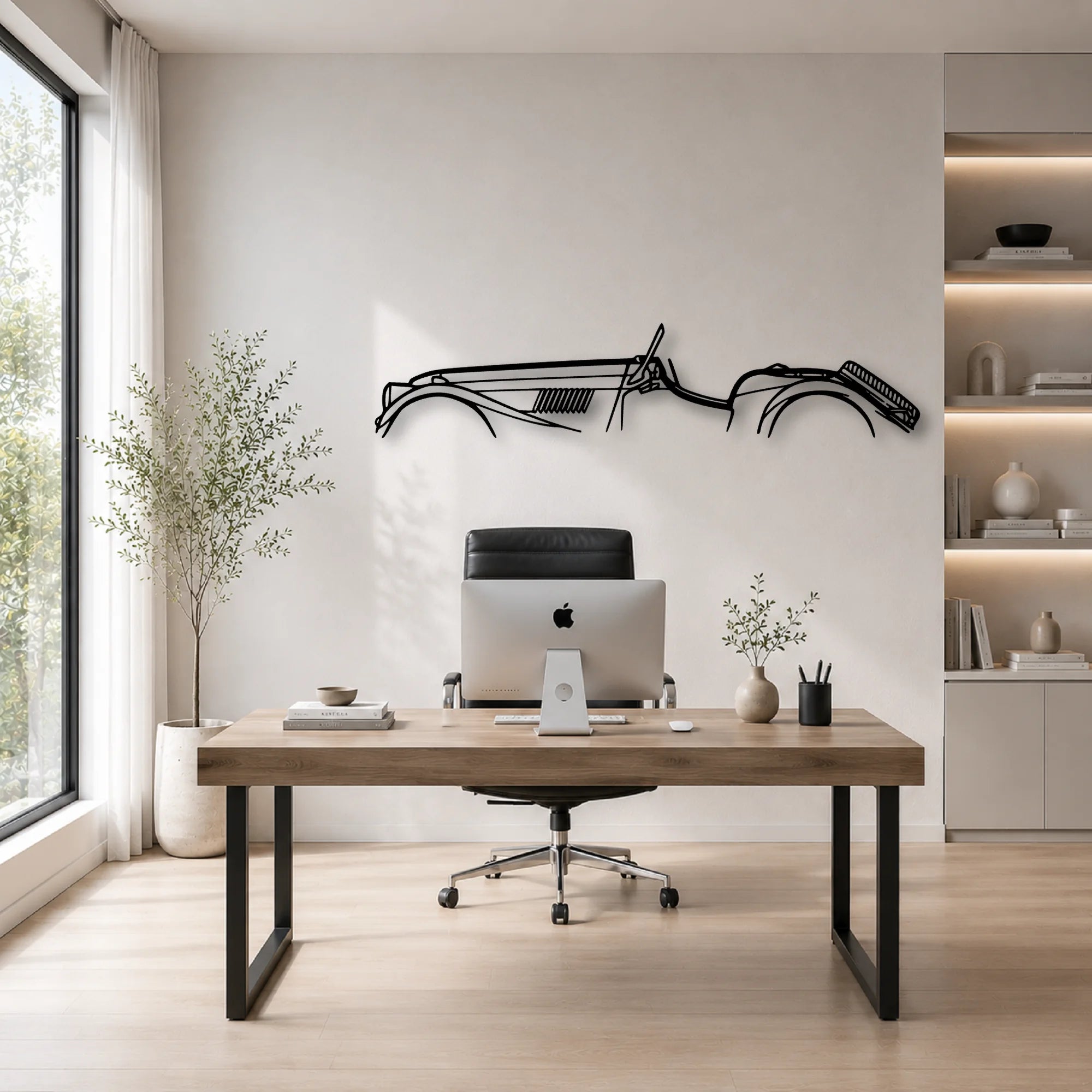 Morgan Plus 8 1975 Classic Silhouette Metal Wall Art - Automotive Garage Decor