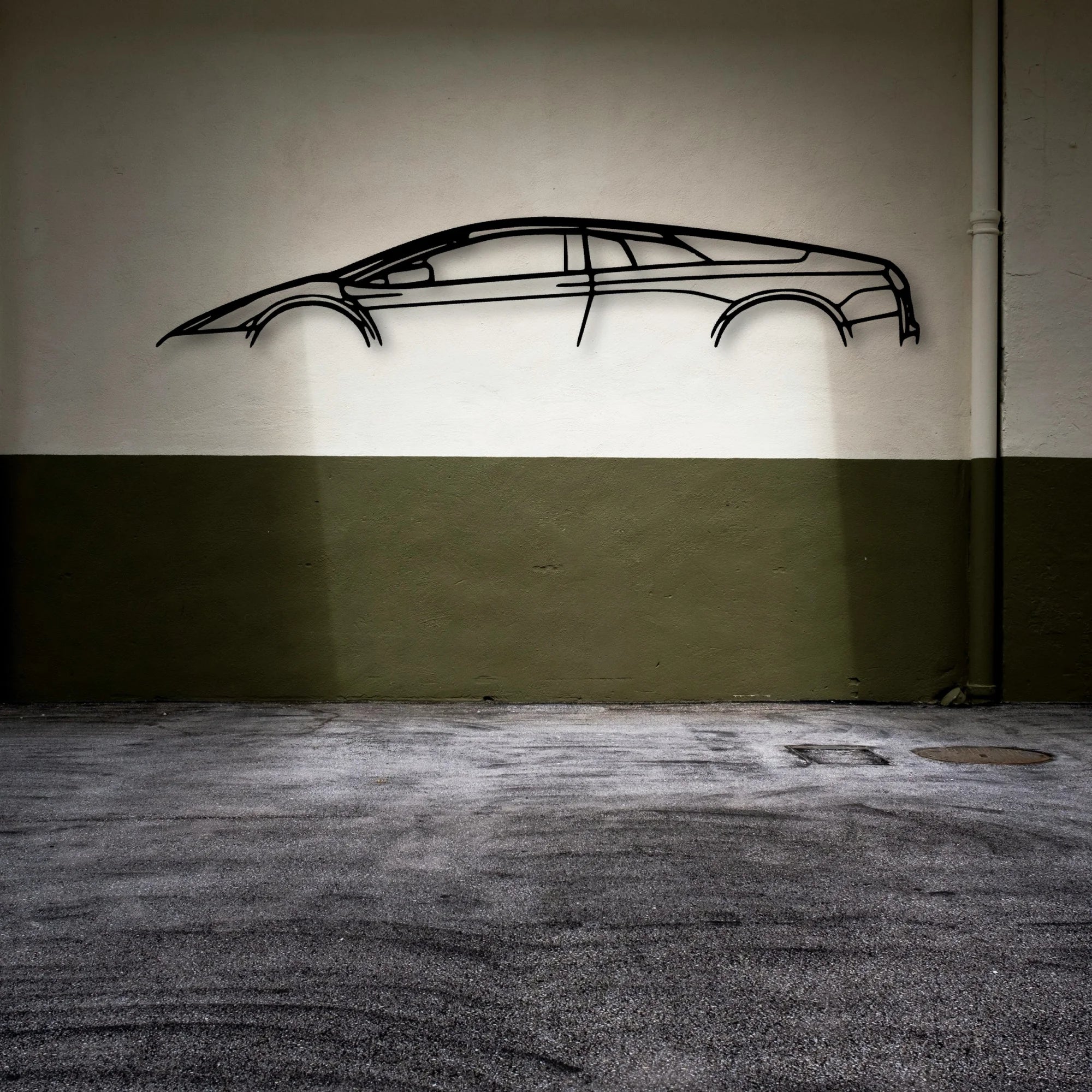 Murcie Lago 2007 Classic Silhouette Metal Wall Art - Automotive Garage Decor
