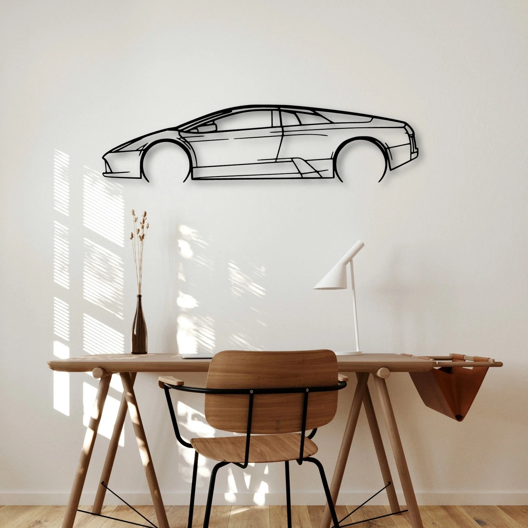 Murcielago 2 Classic Silhouette Metal Wall Art - Automotive Garage Decor