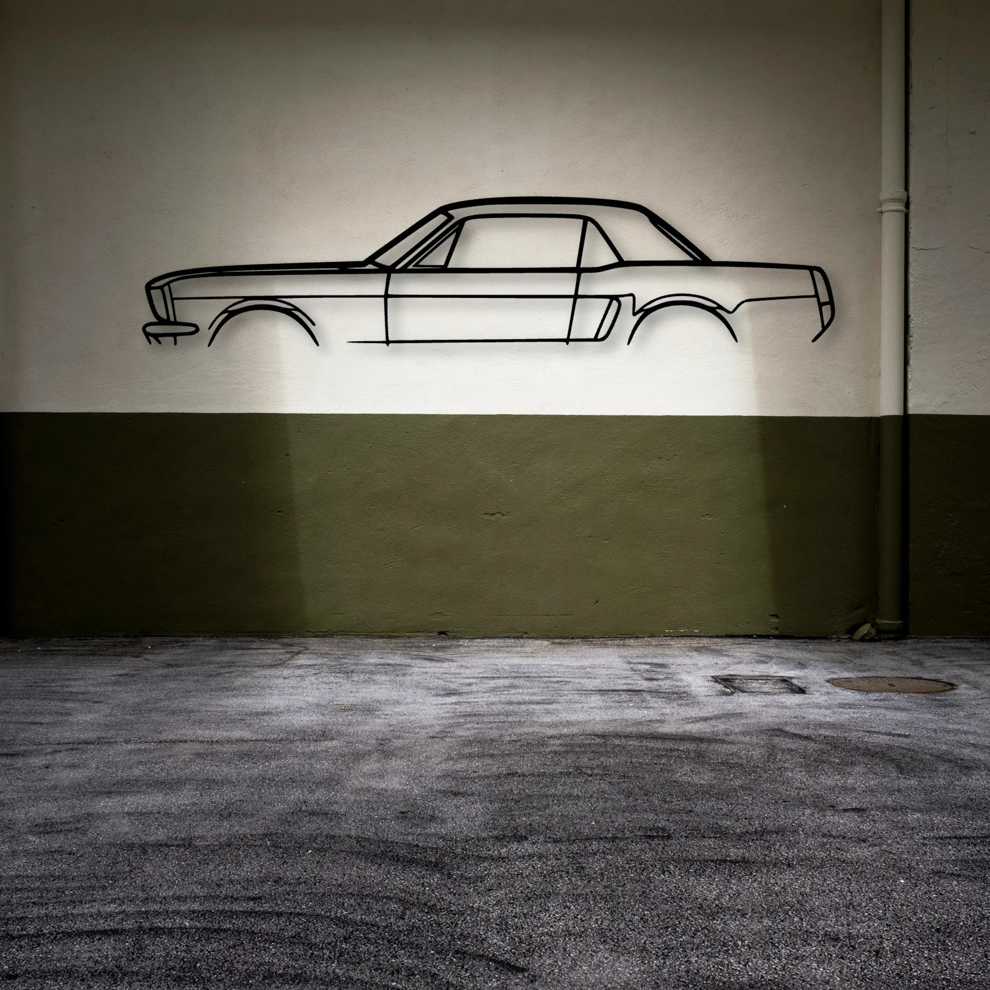 Mustang 1965 2 Classic Silhouette Metal Wall Art - Automotive Garage Decor