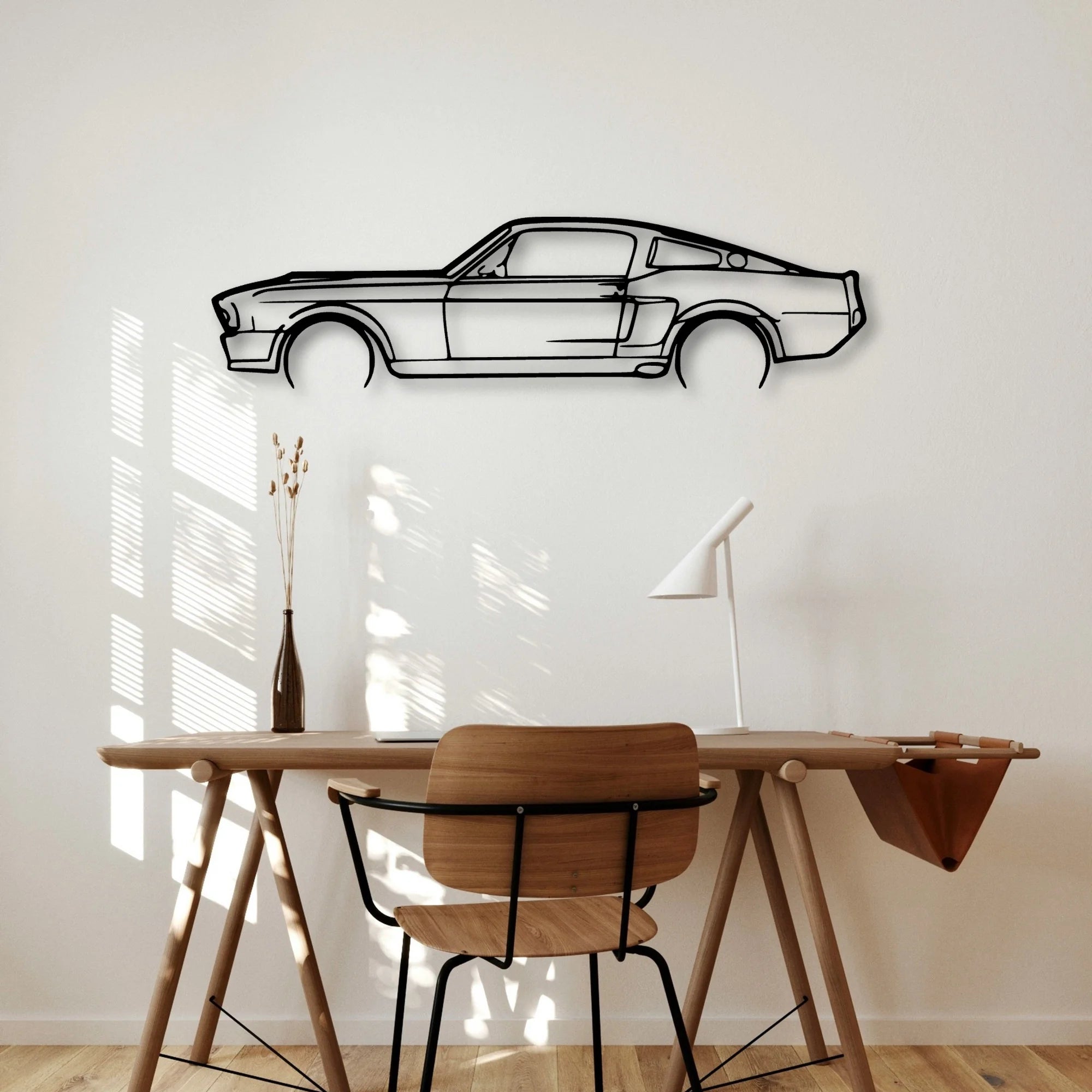 Mustang 1967 Classic Silhouette Metal Wall Art - Automotive Garage Decor