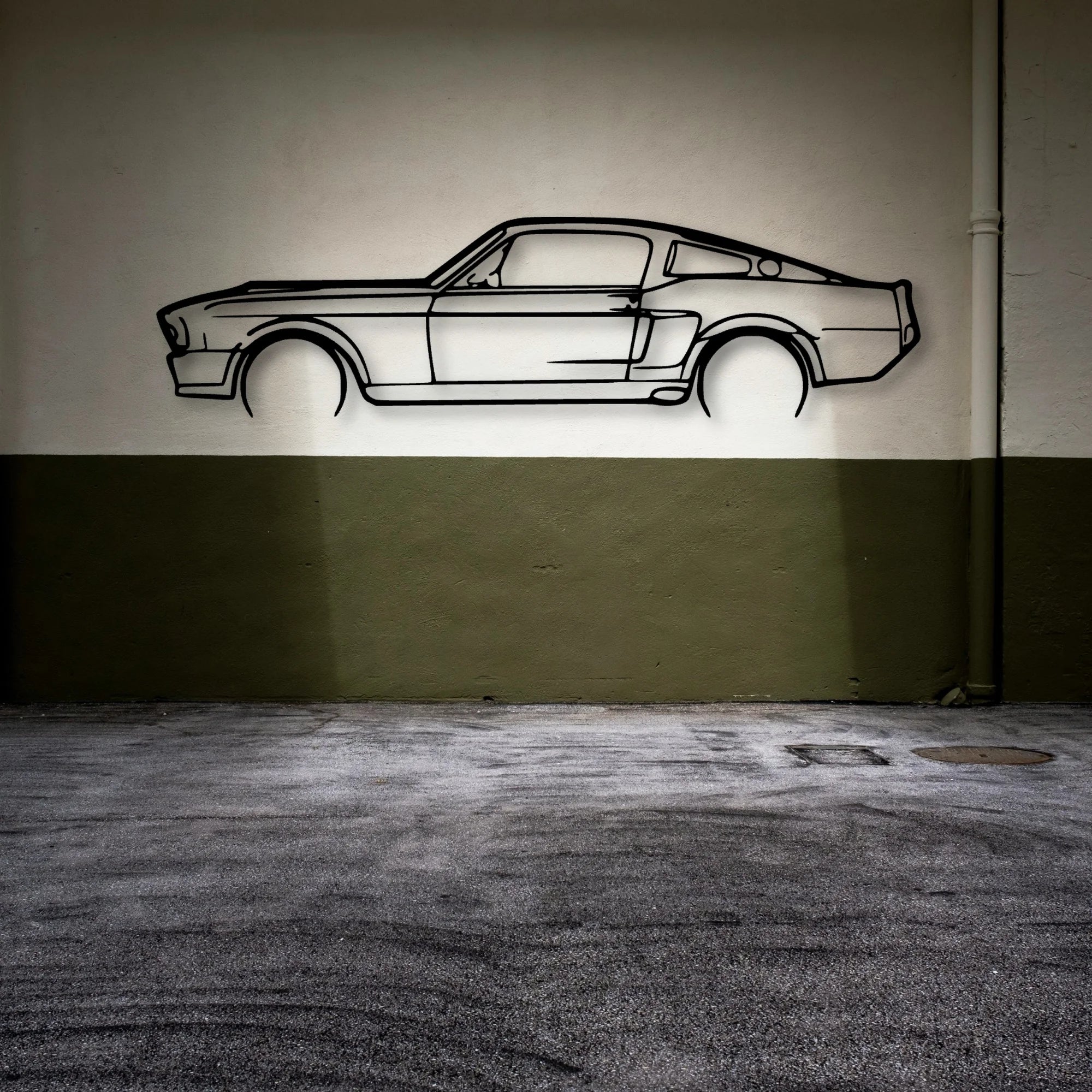 Mustang 1967 Classic Silhouette Metal Wall Art - Automotive Garage Decor
