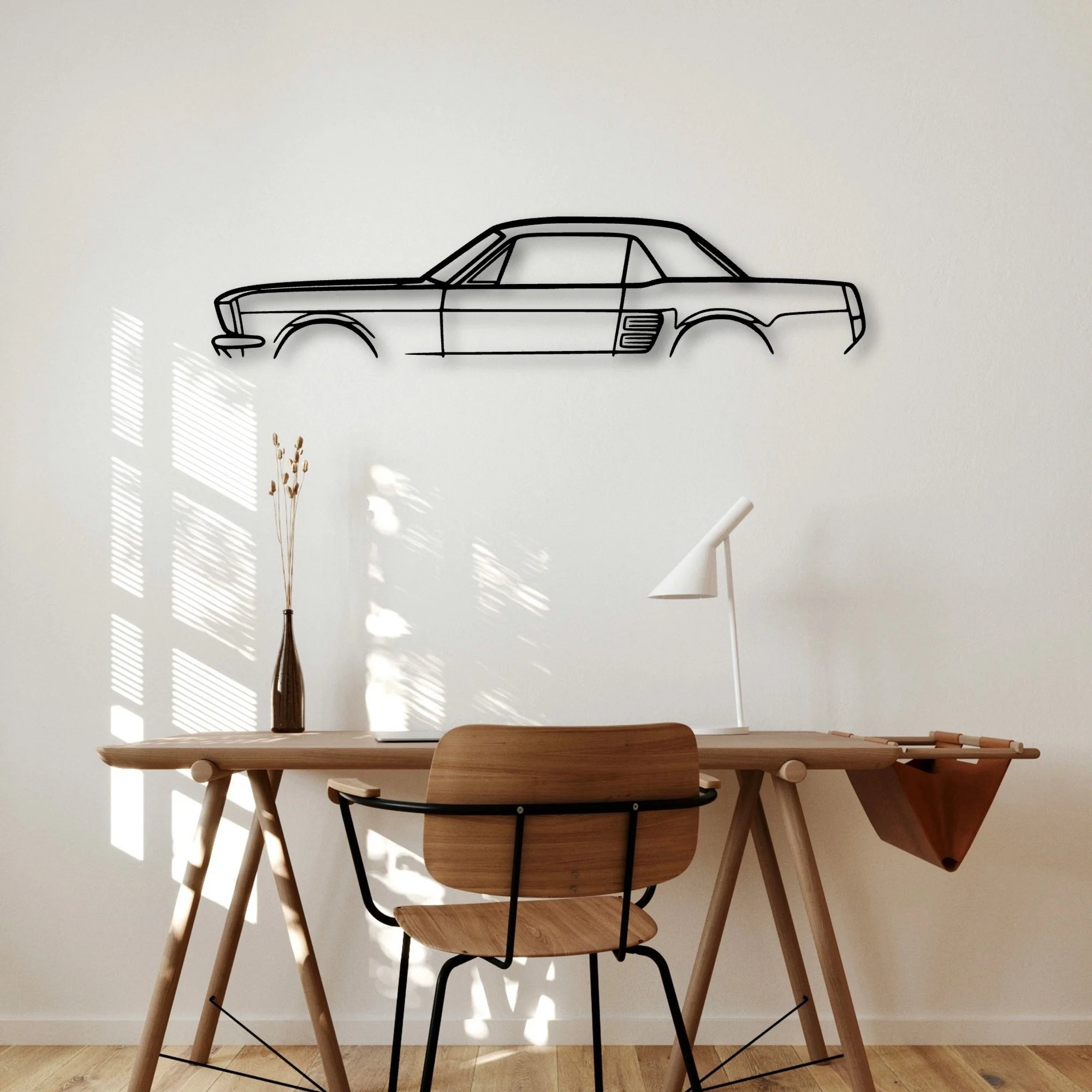 Mustang 1967 Coupe Classic Silhouette Metal Wall Art - Automotive Garage Decor