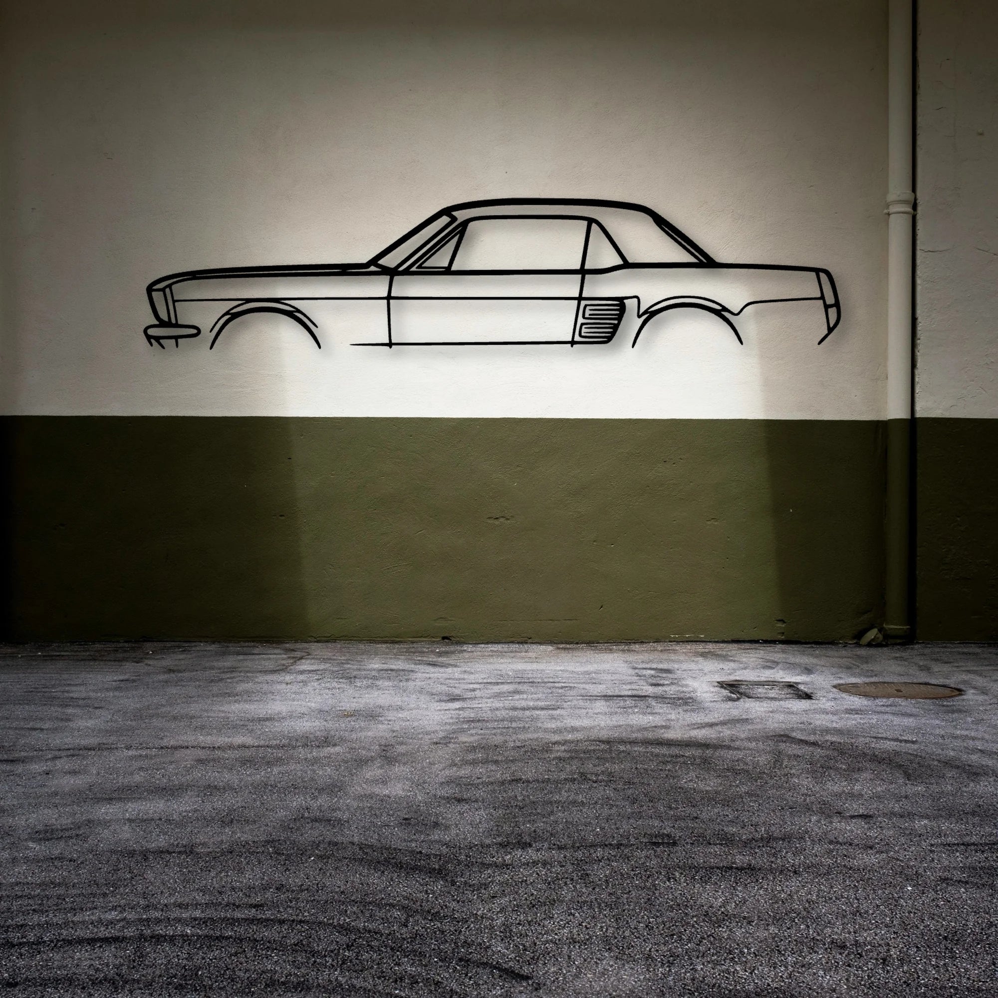 Mustang 1967 Coupe Classic Silhouette Metal Wall Art - Automotive Garage Decor