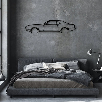Mustang 1973 Classic Silhouette Metal Wall Art - Automotive Garage Decor