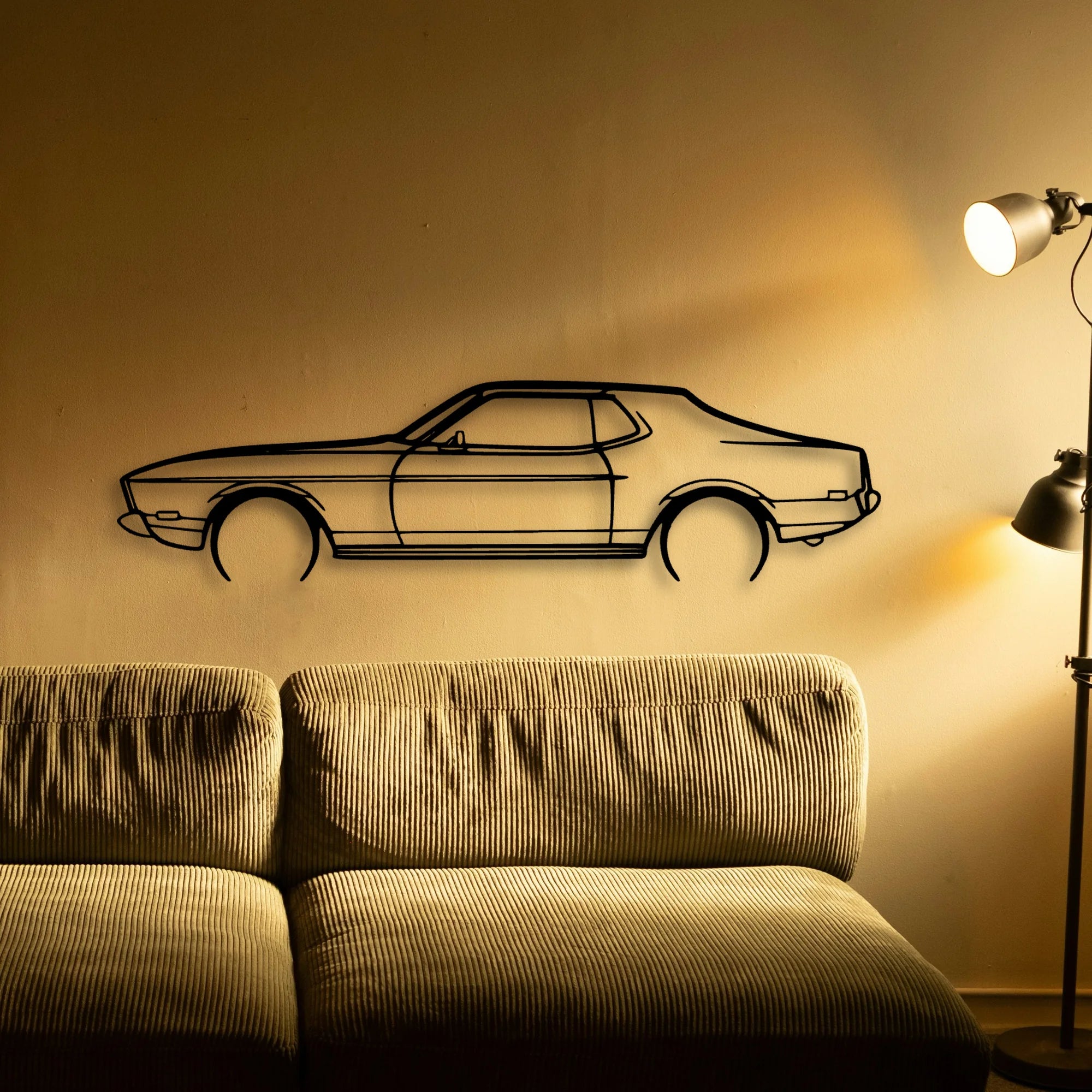 Mustang 1973 Classic Silhouette Metal Wall Art - Automotive Garage Decor