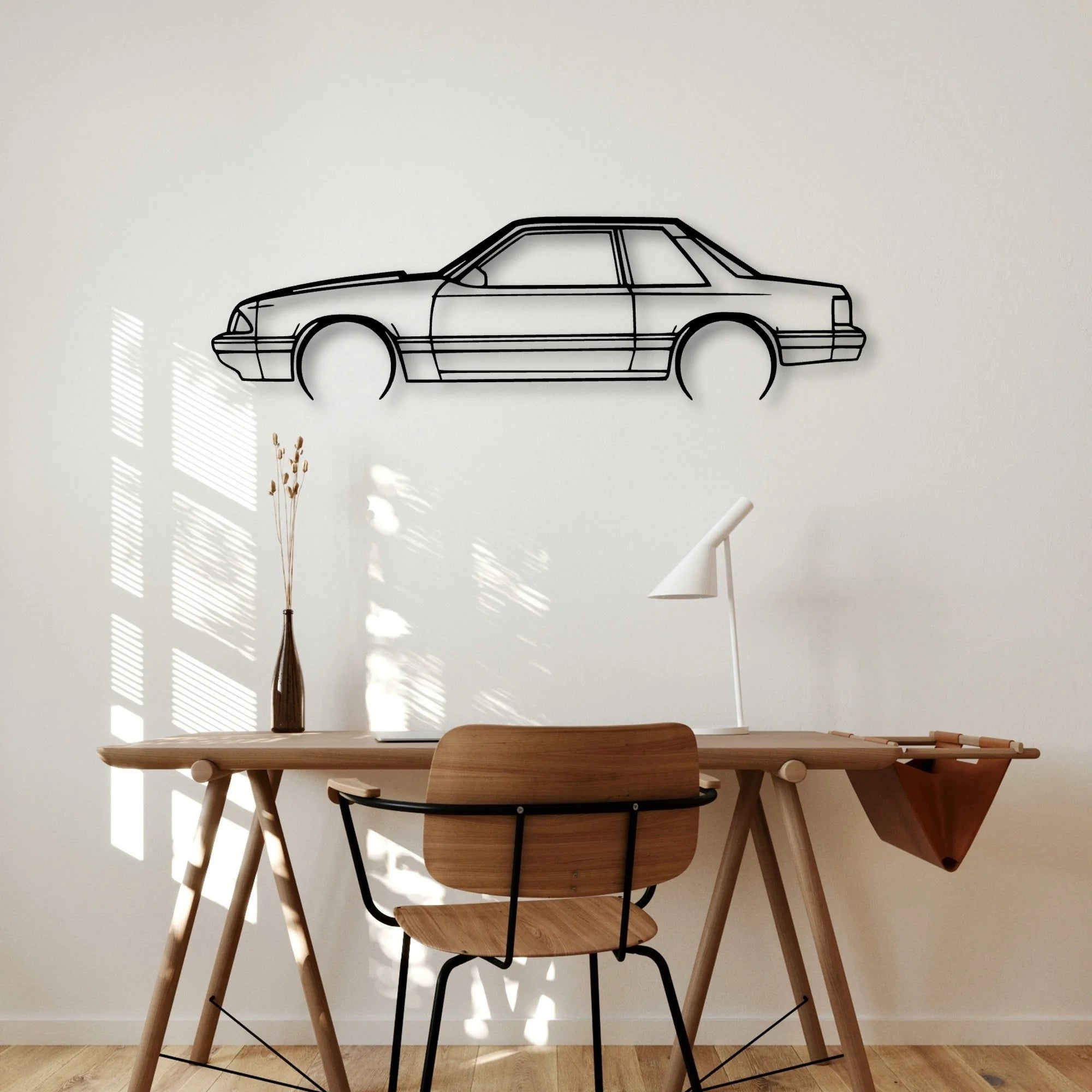 Mustang 1993 Notch 2 Classic Silhouette Metal Wall Art - Automotive Garage Decor