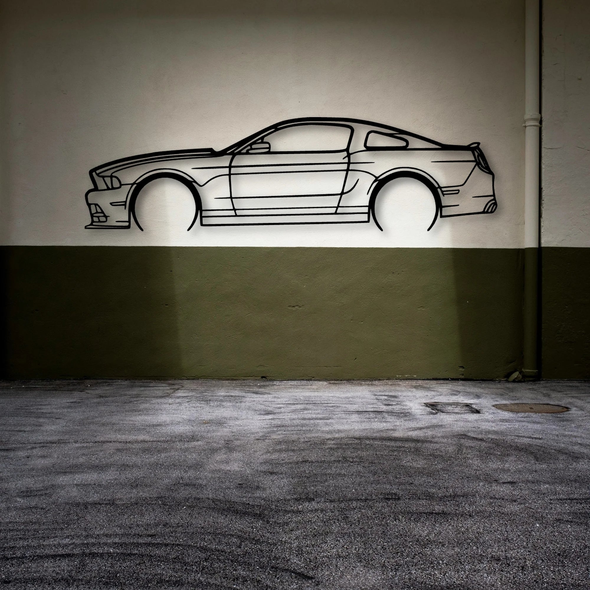 Mustang 2014 Classic Silhouette Metal Wall Art - Automotive Garage Decor