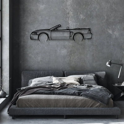 Mustang Cobra Cabrio 2004 Classic Silhouette Metal Wall Art - Automotive Garage Decor