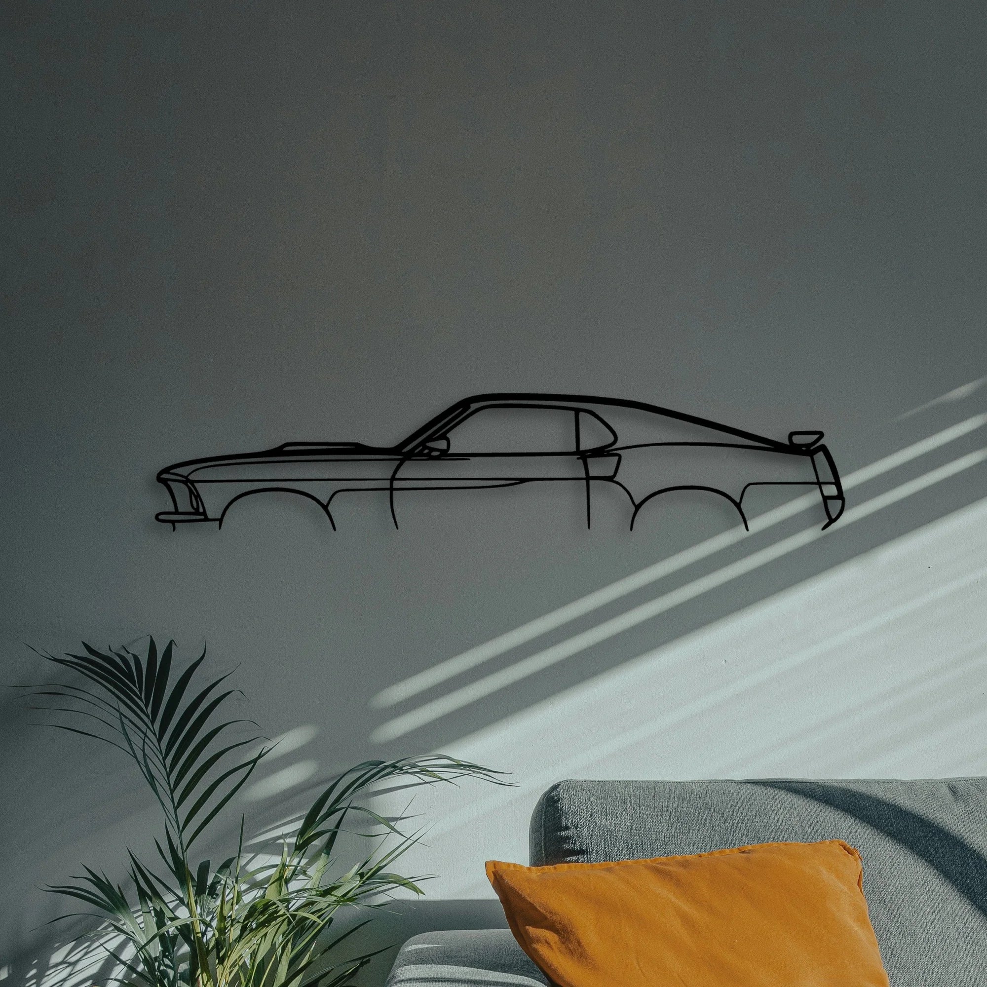 Mustang Fastback 1969 Classic Silhouette Metal Wall Art - Automotive Garage Decor