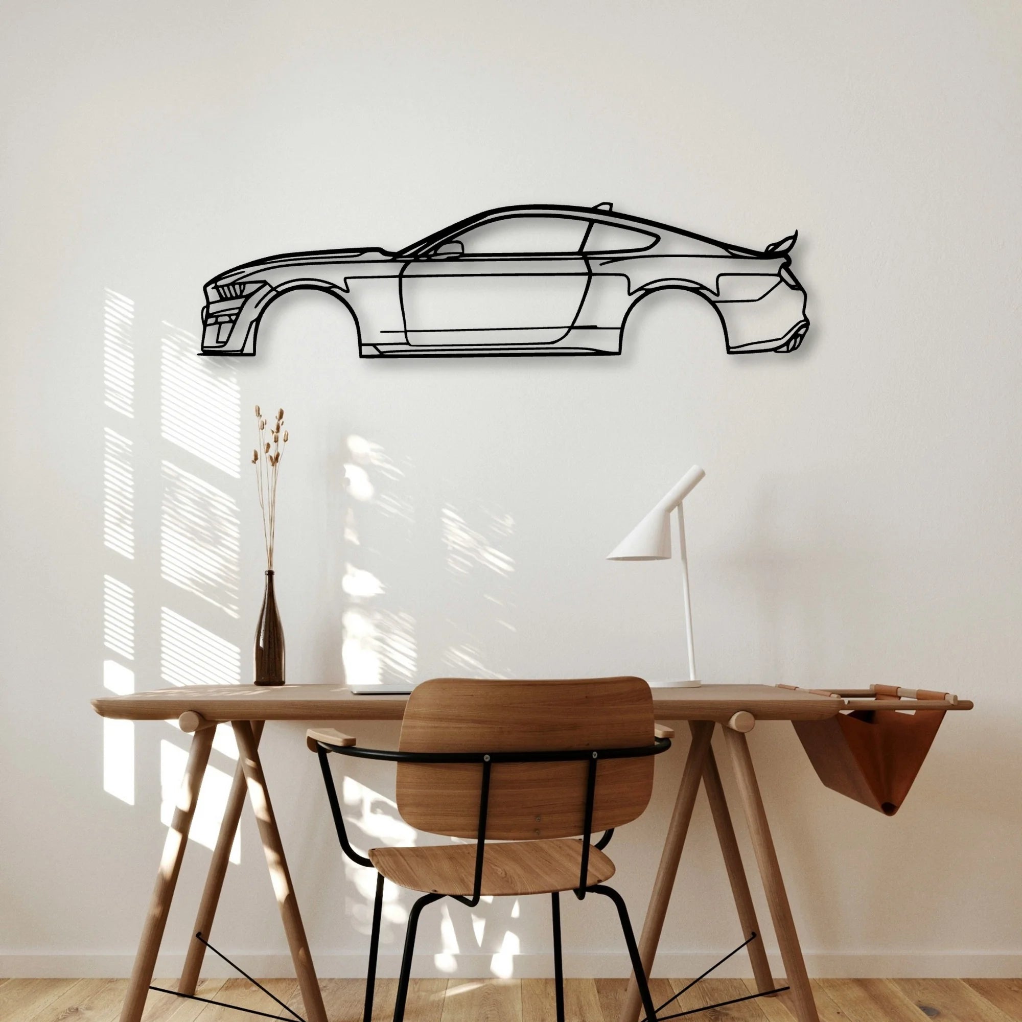 Mustang GT500 Classic Silhouette Metal Wall Art - Automotive Garage Decor