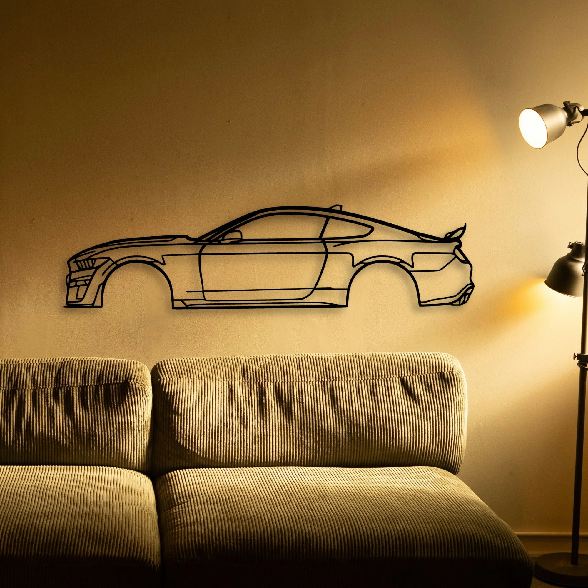 Mustang GT500 Classic Silhouette Metal Wall Art - Automotive Garage Decor