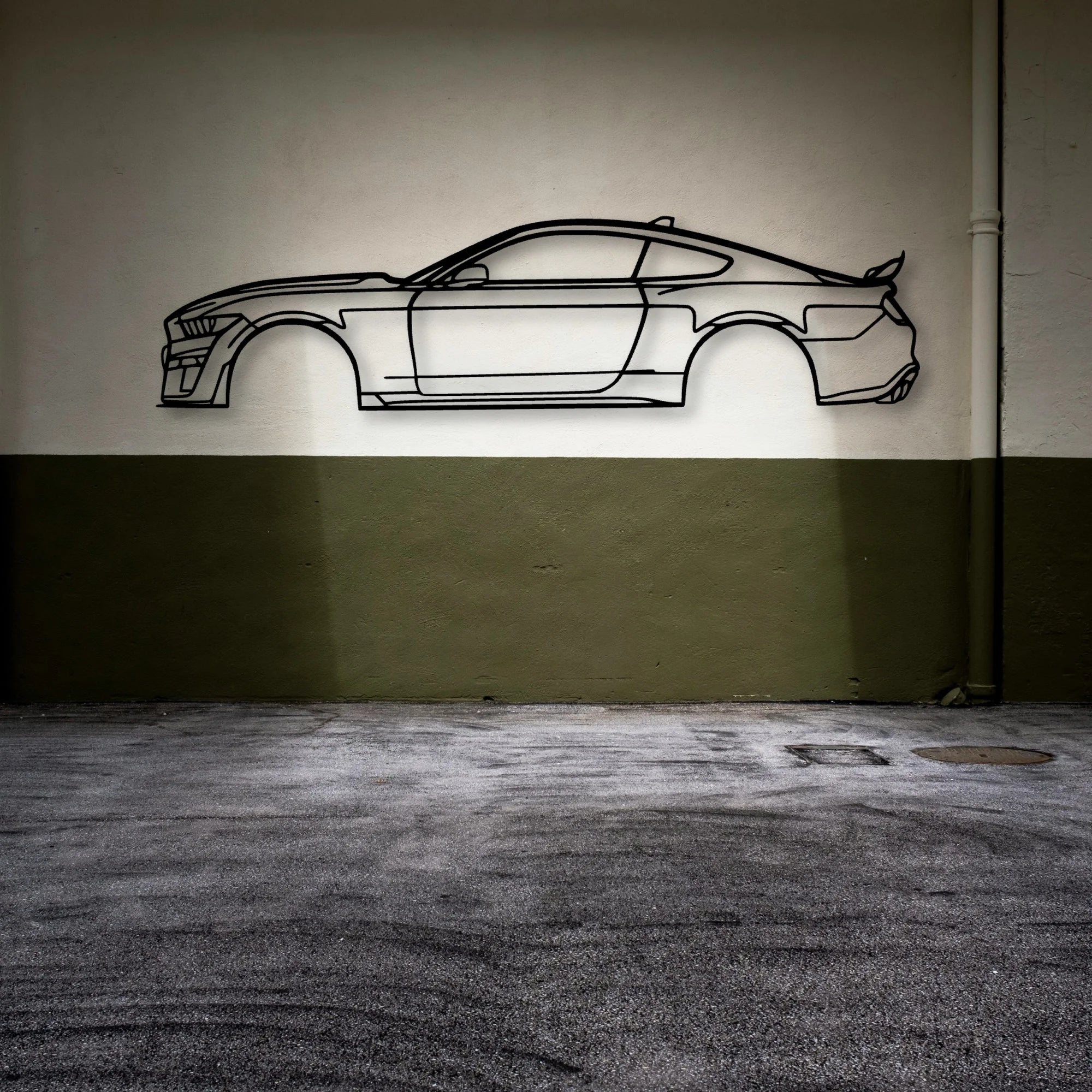 Mustang GT500 Classic Silhouette Metal Wall Art - Automotive Garage Decor
