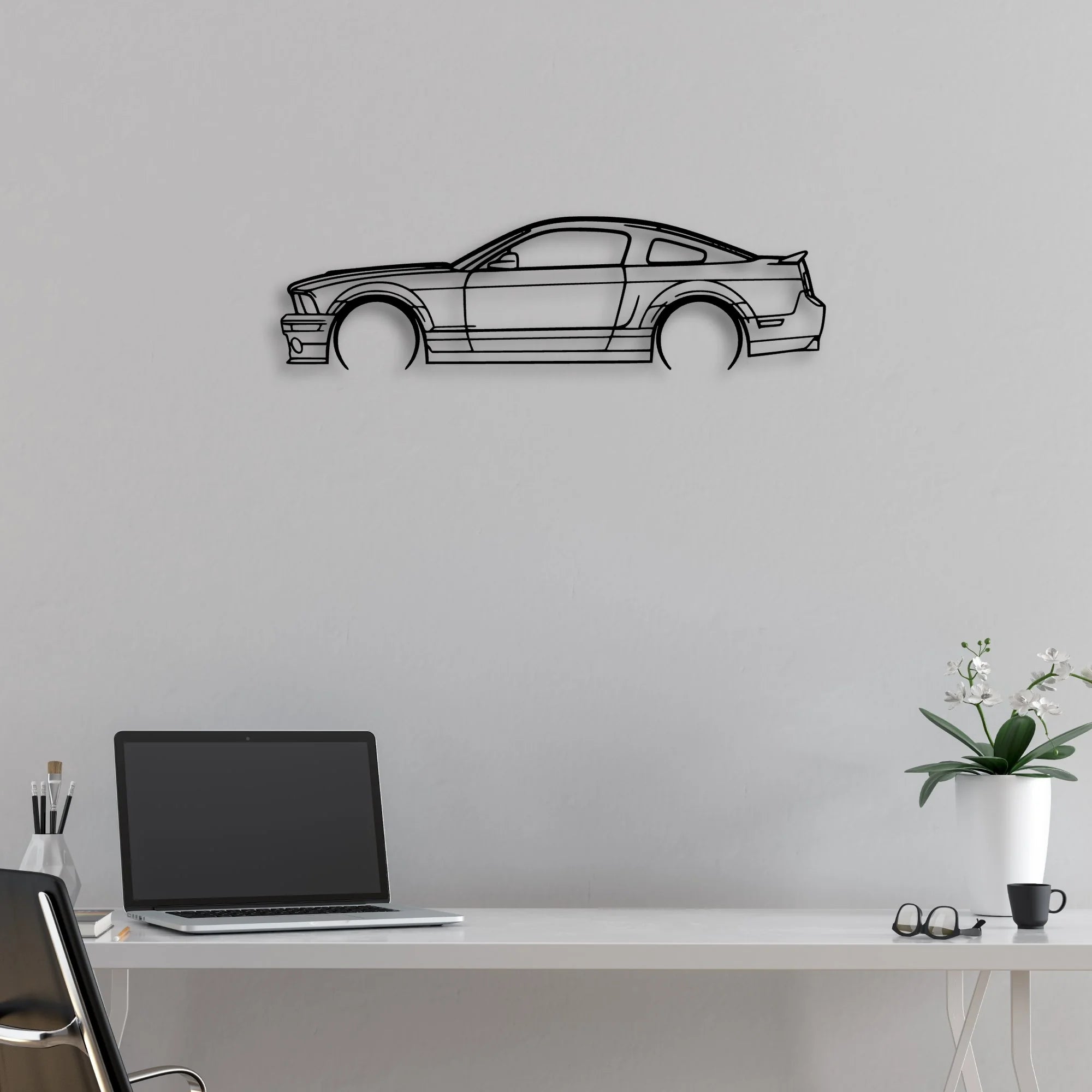Mustang GT500 2008 Classic Silhouette Metal Wall Art - Automotive Garage Decor