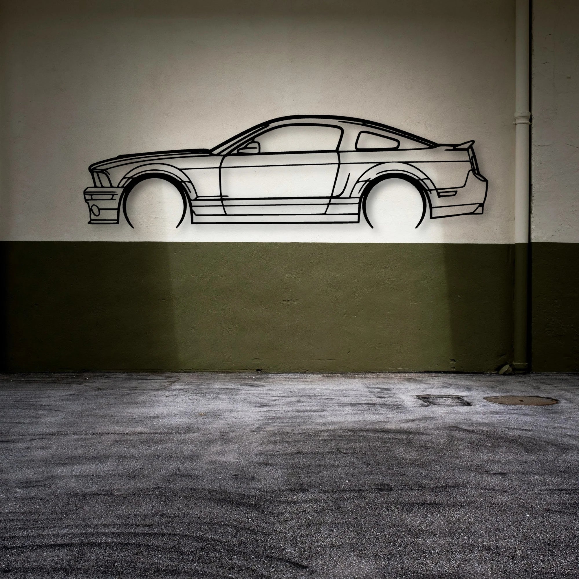 Mustang GT500 2008 Classic Silhouette Metal Wall Art - Automotive Garage Decor