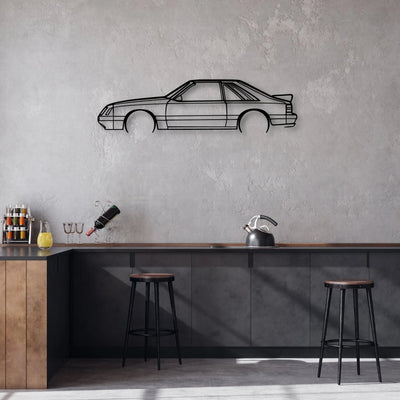 Mustang GT 1985 2 Classic Silhouette Metal Wall Art - Automotive Garage Decor