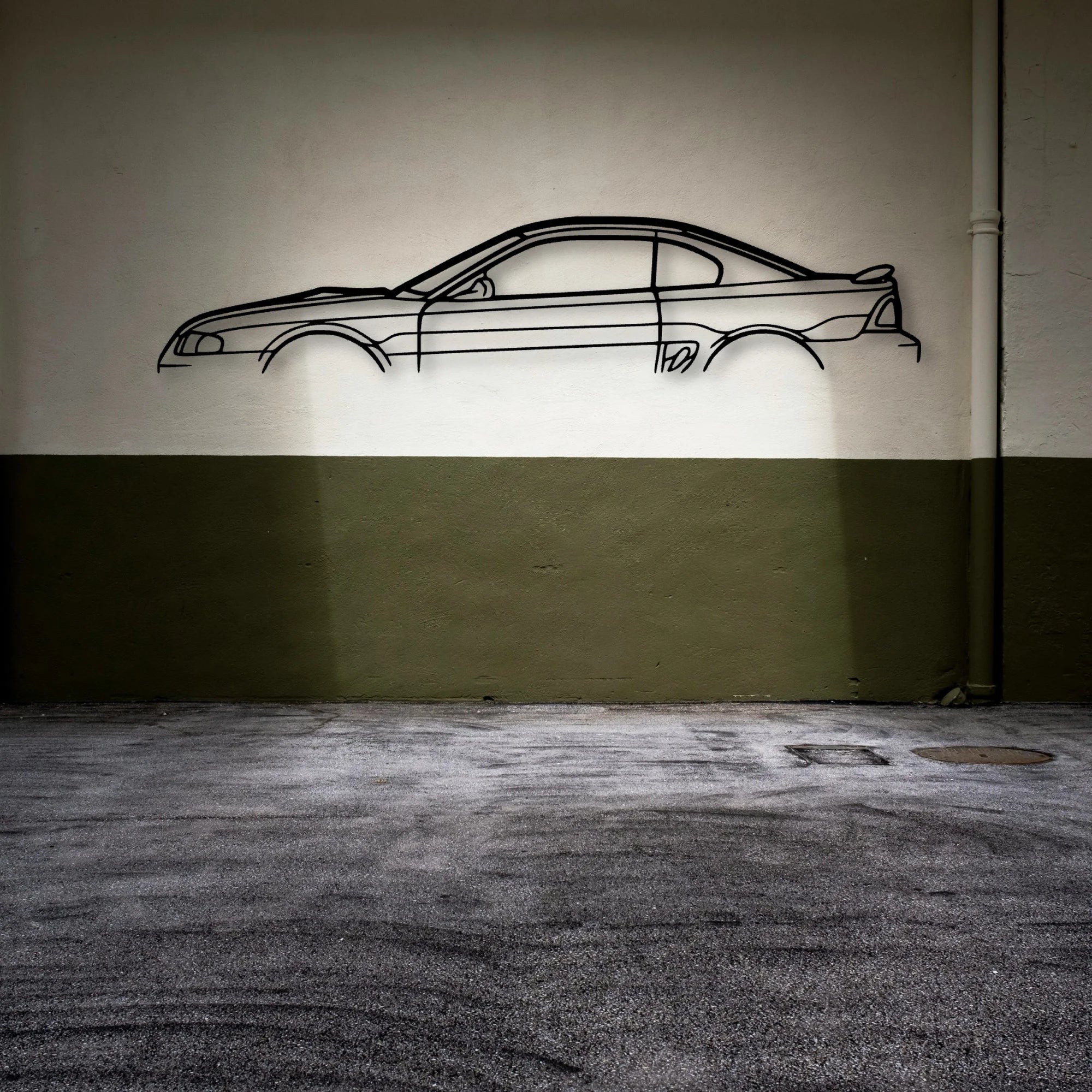 Mustang GT 1998 Classic Silhouette Metal Wall Art - Automotive Garage Decor