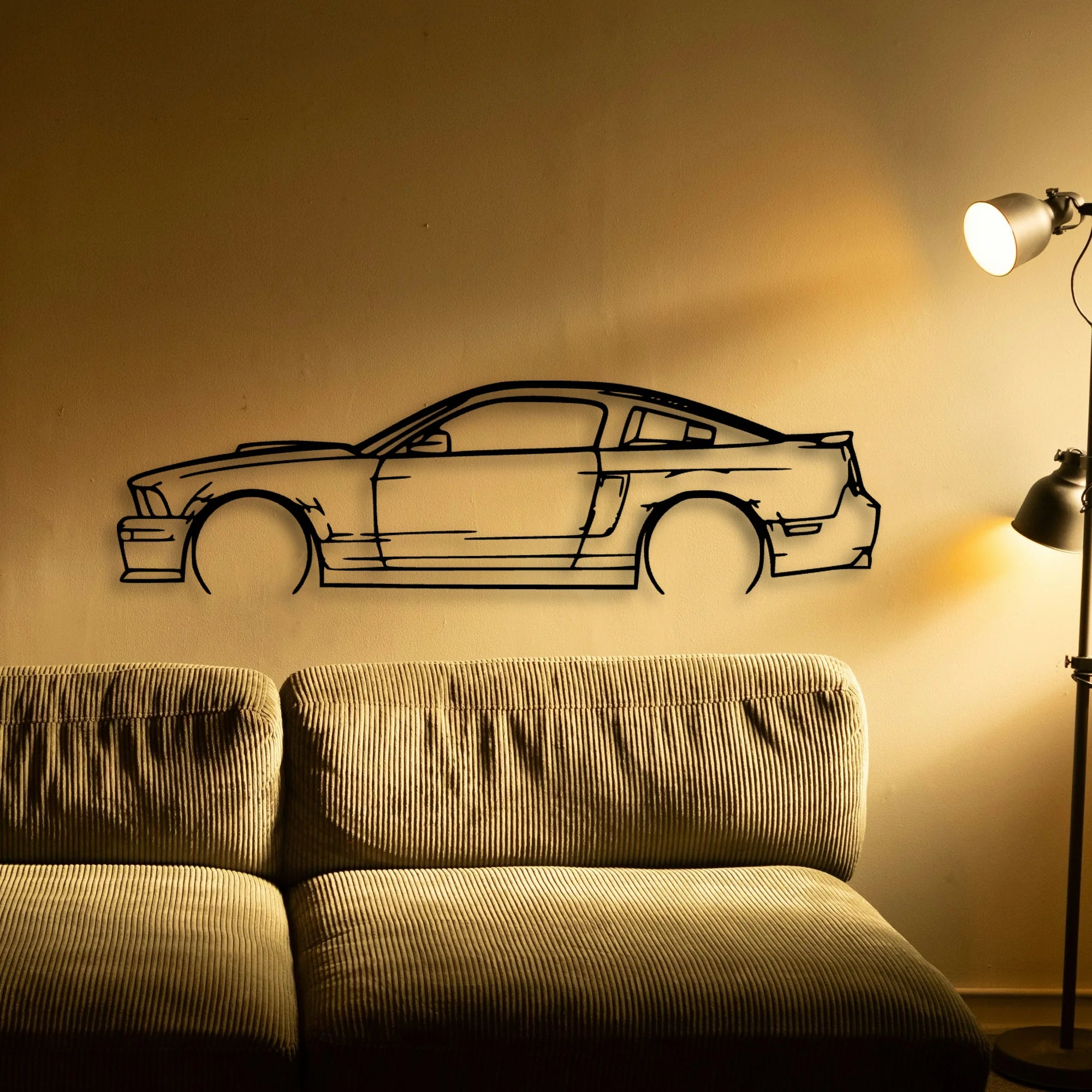 Mustang GT 2007 California Classic Silhouette Metal Wall Art - Automotive Garage Decor