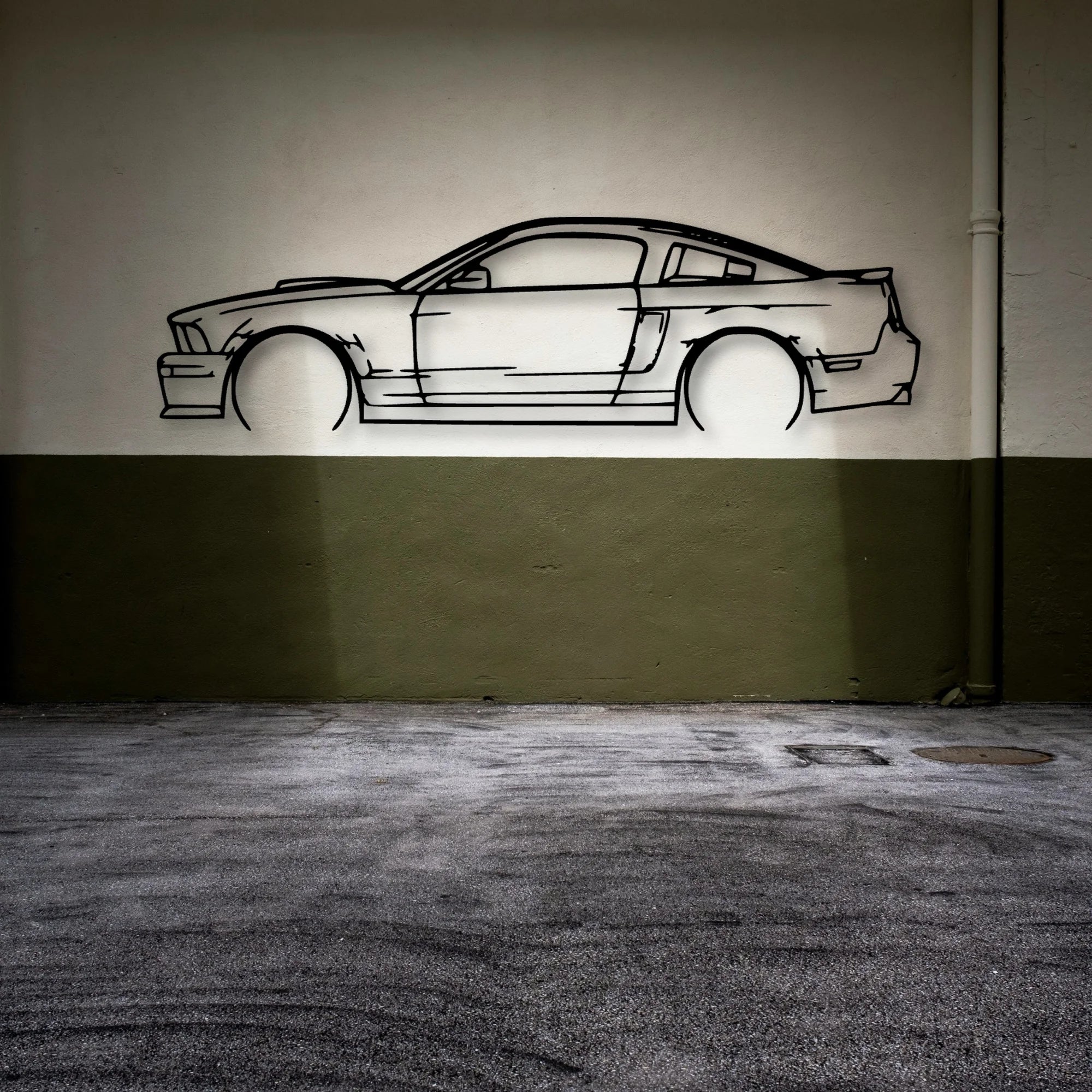 Mustang GT 2007 California Classic Silhouette Metal Wall Art - Automotive Garage Decor