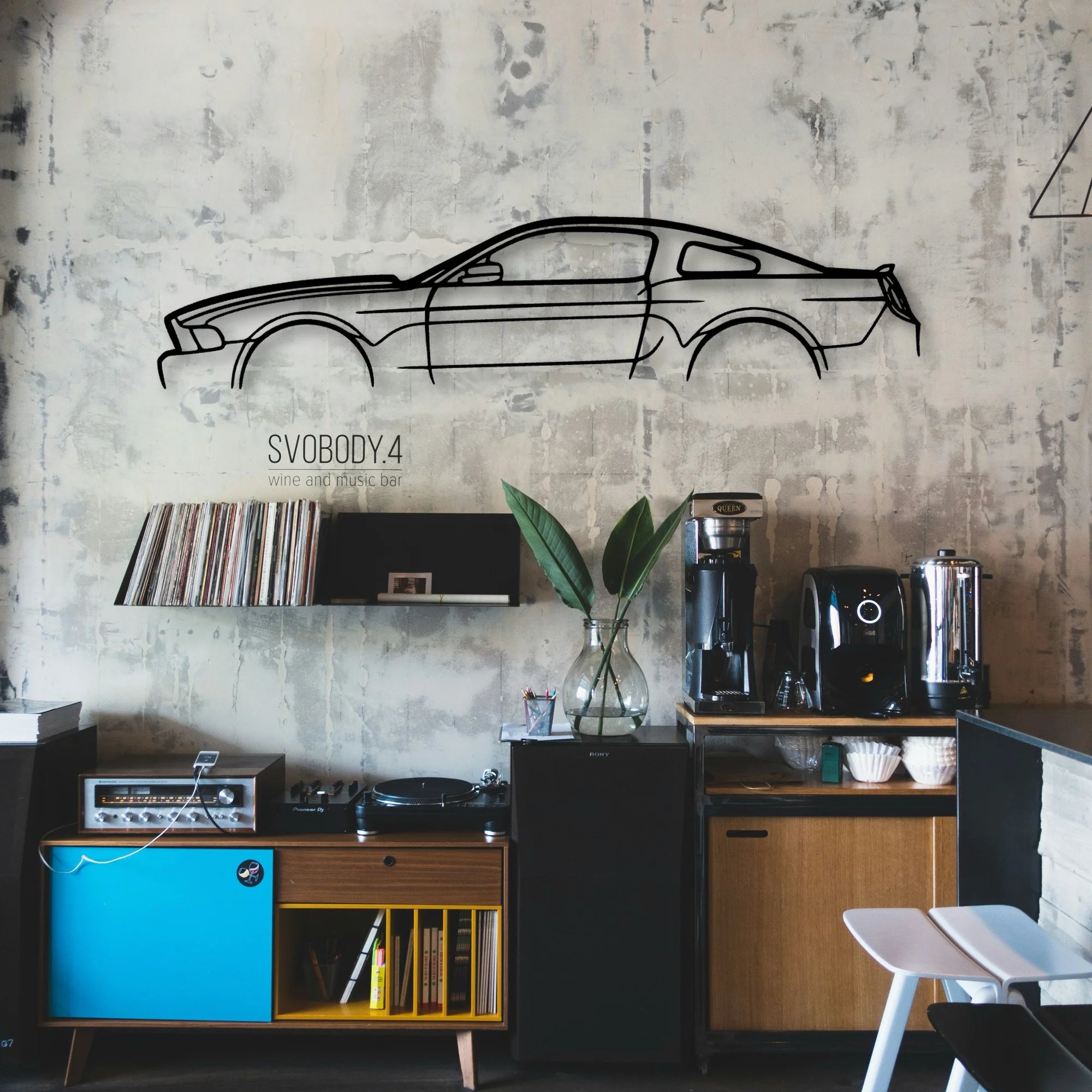 Mustang GT 2012 Classic Silhouette Metal Wall Art - Automotive Garage Decor
