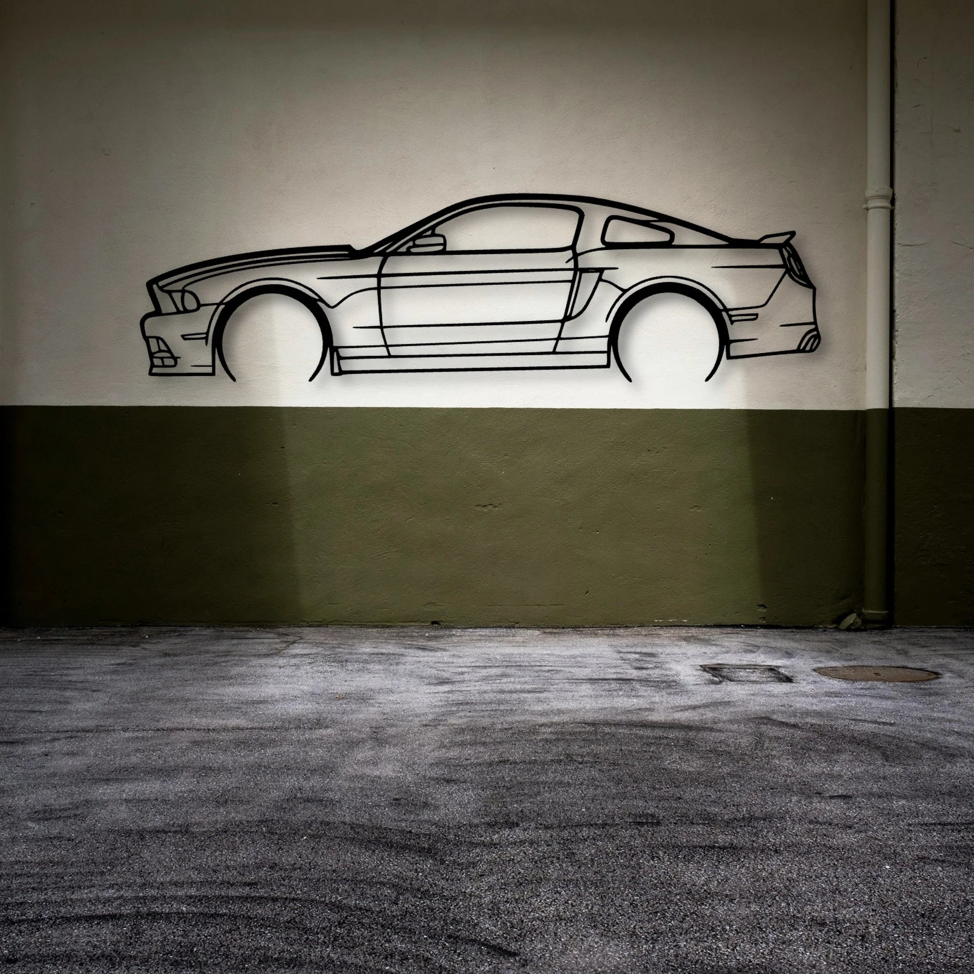 Mustang GT 2013 Classic Silhouette Metal Wall Art - Automotive Garage Decor